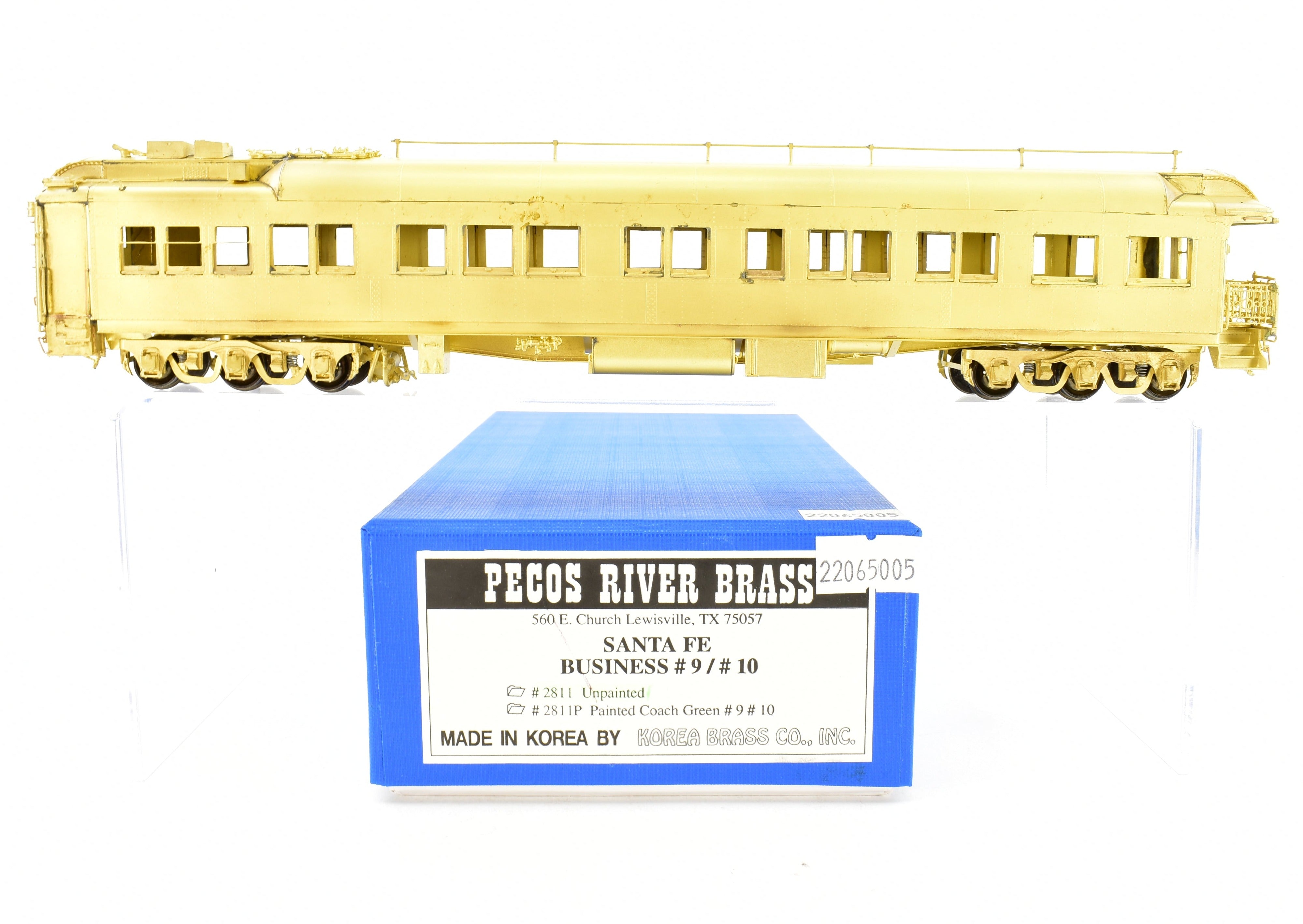 HO Scale Brass ATSF - Santa Fe Heavyweight Business Car #9/#10 by Pecos River