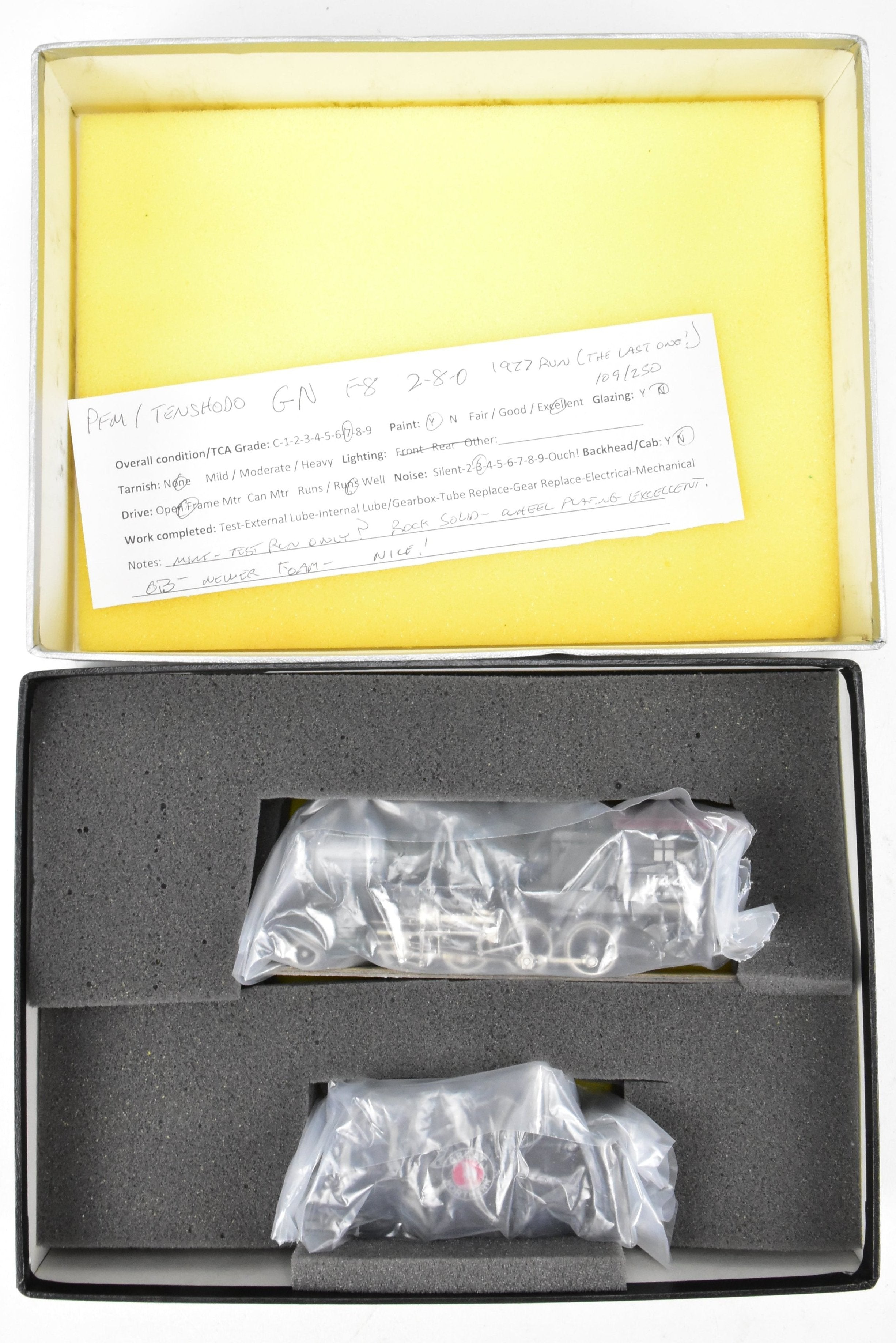 HO Scale Brass PFM - Tenshodo Great Northern 2-8-0 Class F-8 Glacier Park Crown Model Locomotive from 1977 Production Run