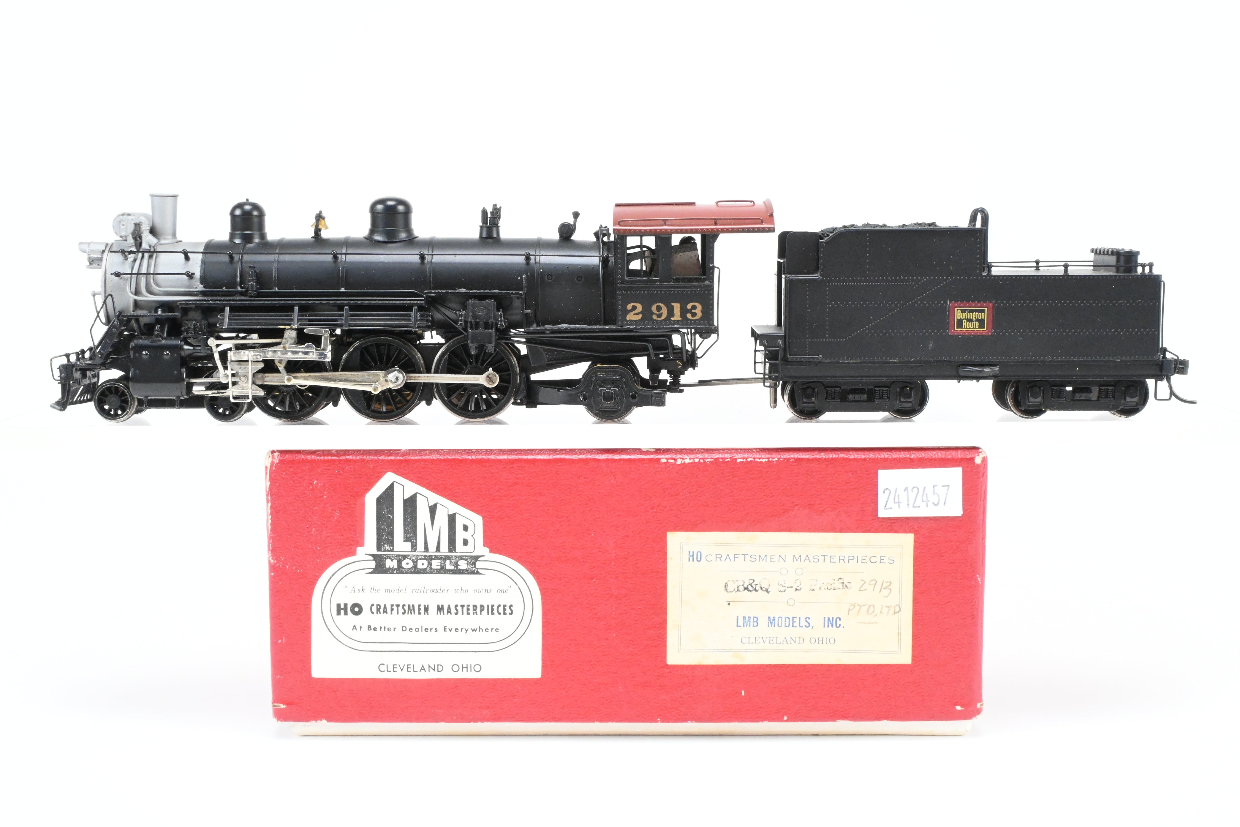 HO Scale Brass LMB Models CB&Q - Burlington Route 4-6-2 S-2 Pacific Type Steam Locomotive Model with Custom Painting