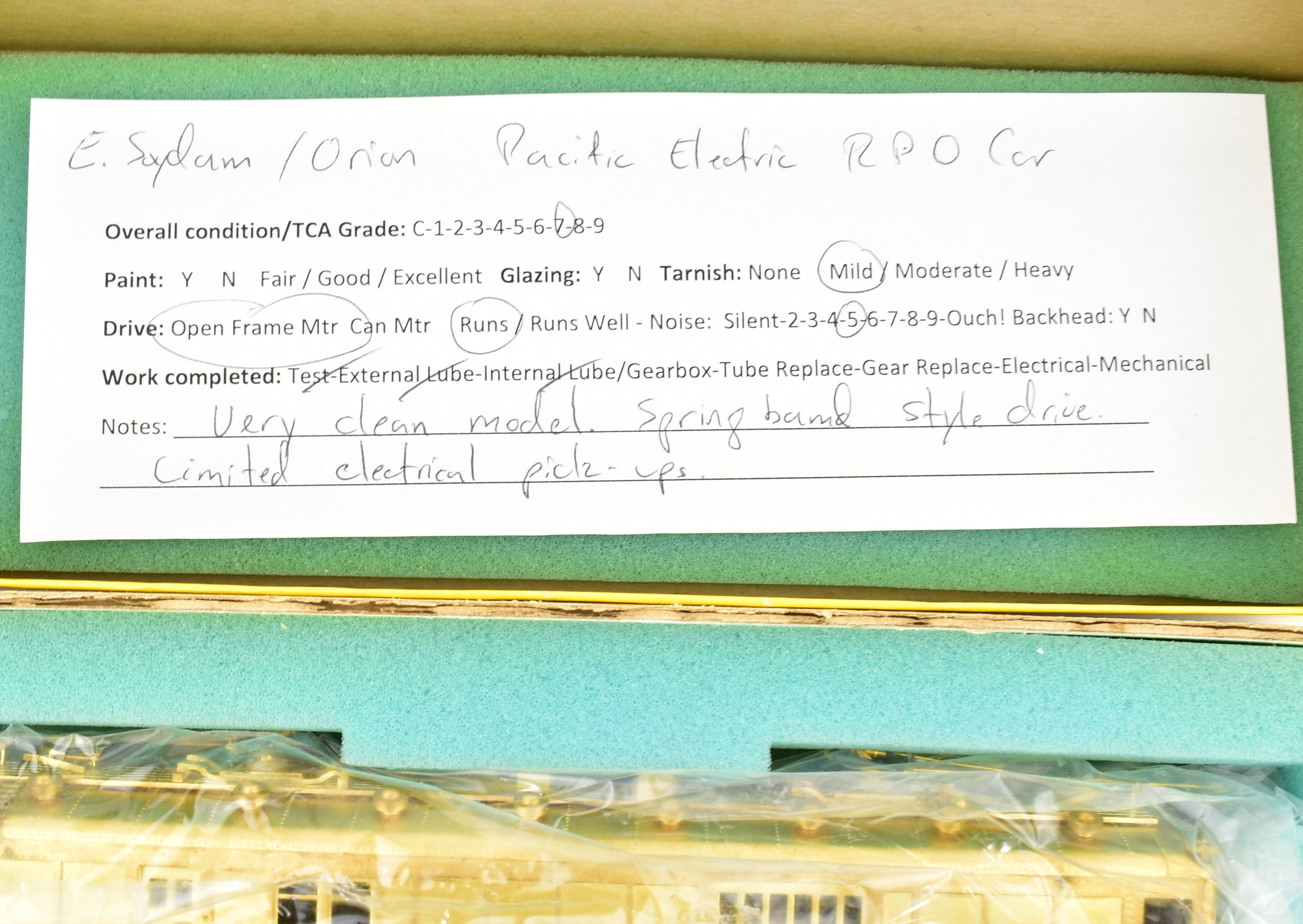 HO Scale Brass Pacific Electric RPO Railway Post Office Car 1407 by Suydam