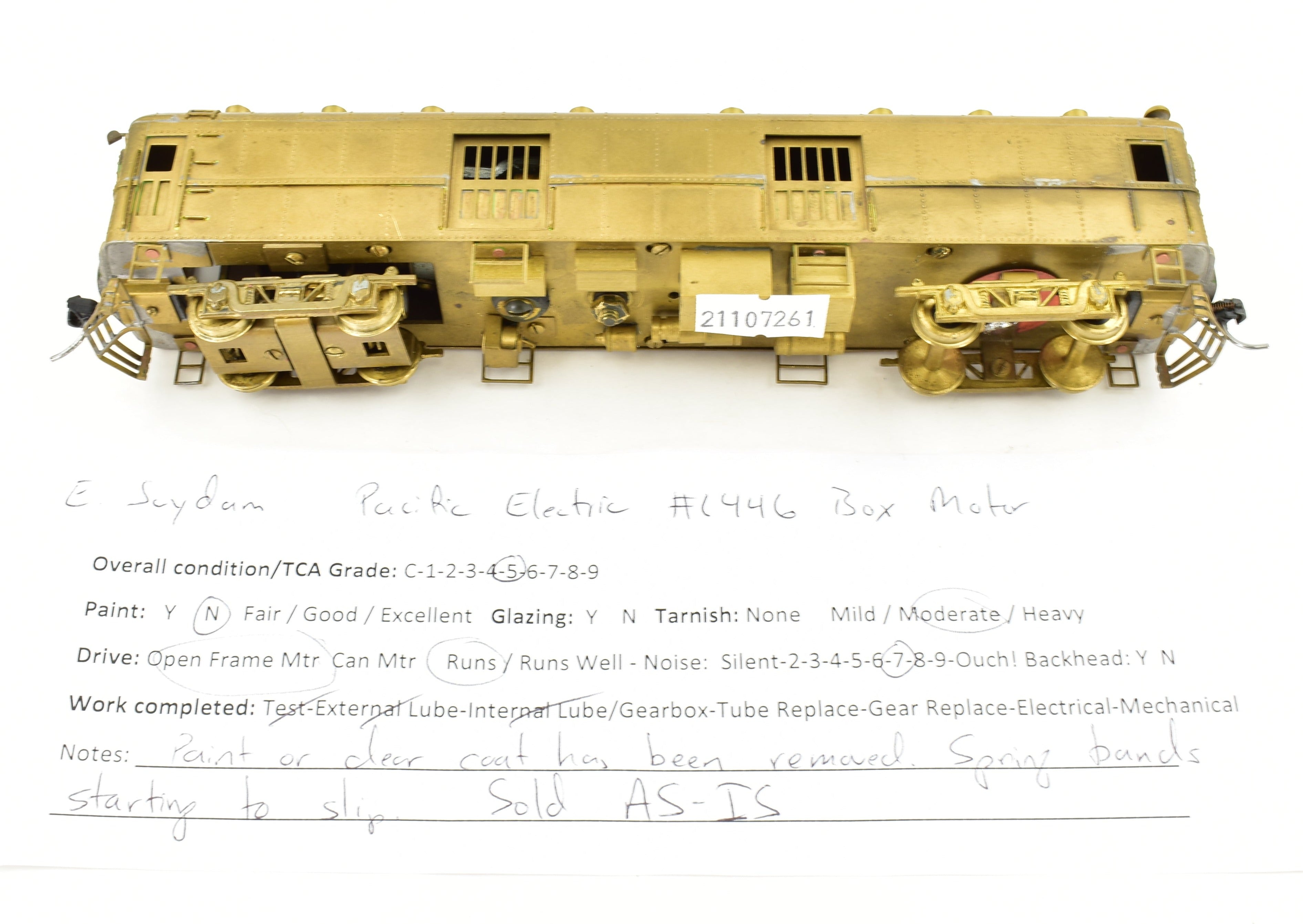 1957 HO Scale Brass Suydam Pacific Electric Box Motor, No Box, AS-IS