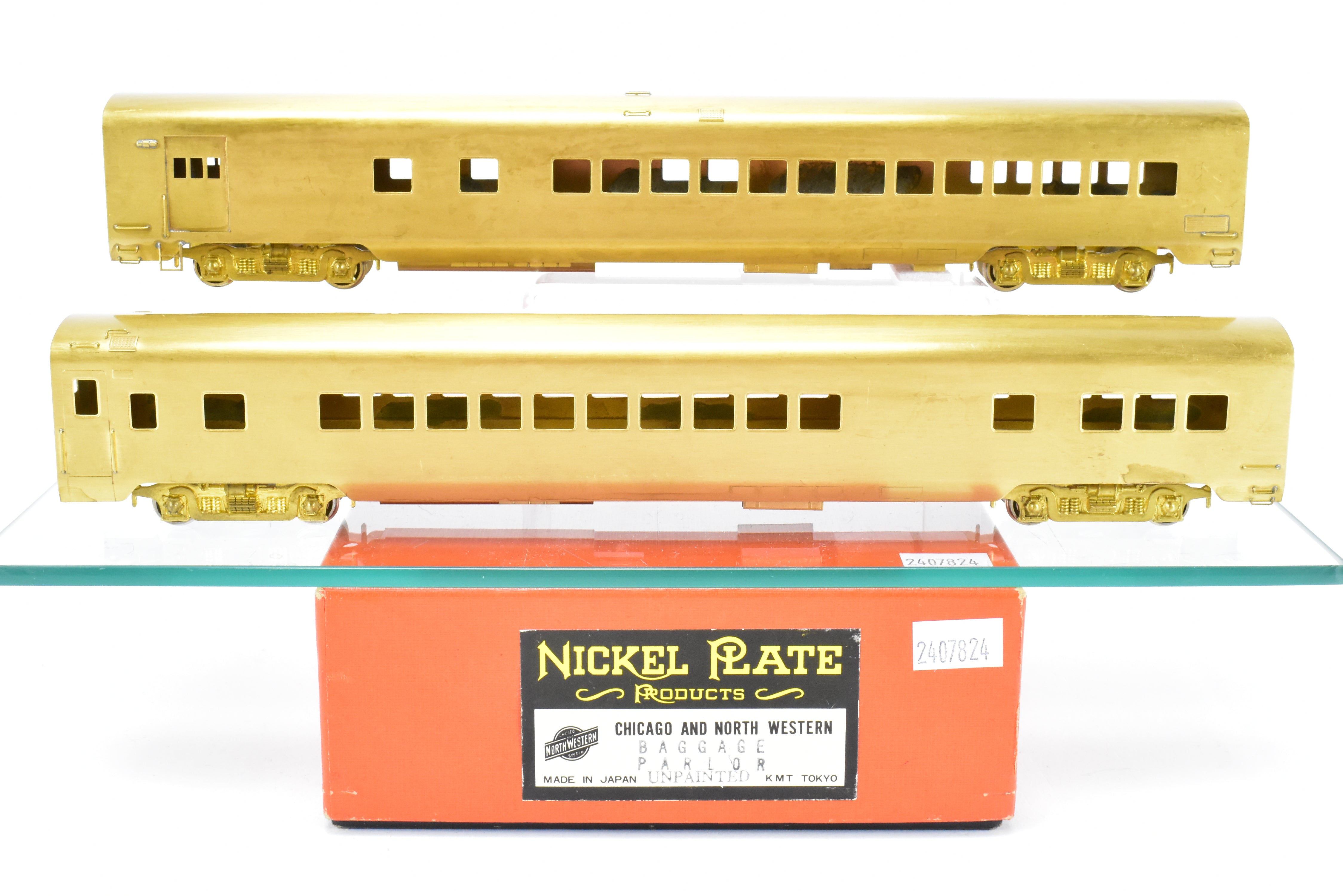 HO Scale Brass Nickel Plate Products (NPP) Chicago & Northwestern 2 - Car Baggage and Parlor Model Set