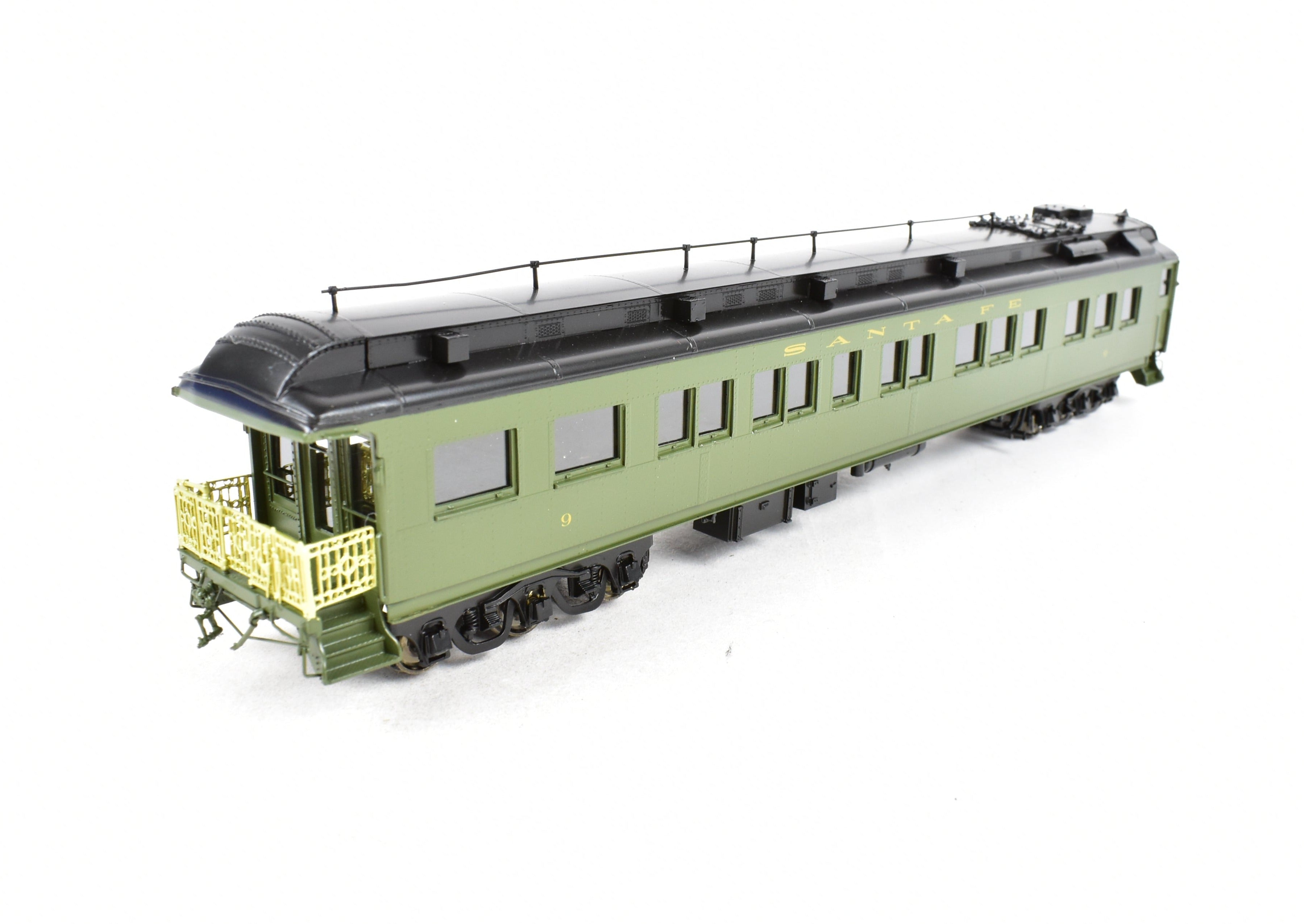 HO Scale Factory - Painted Brass ATSF - Santa Fe Heavyweight Business Car #9 by Pecos River