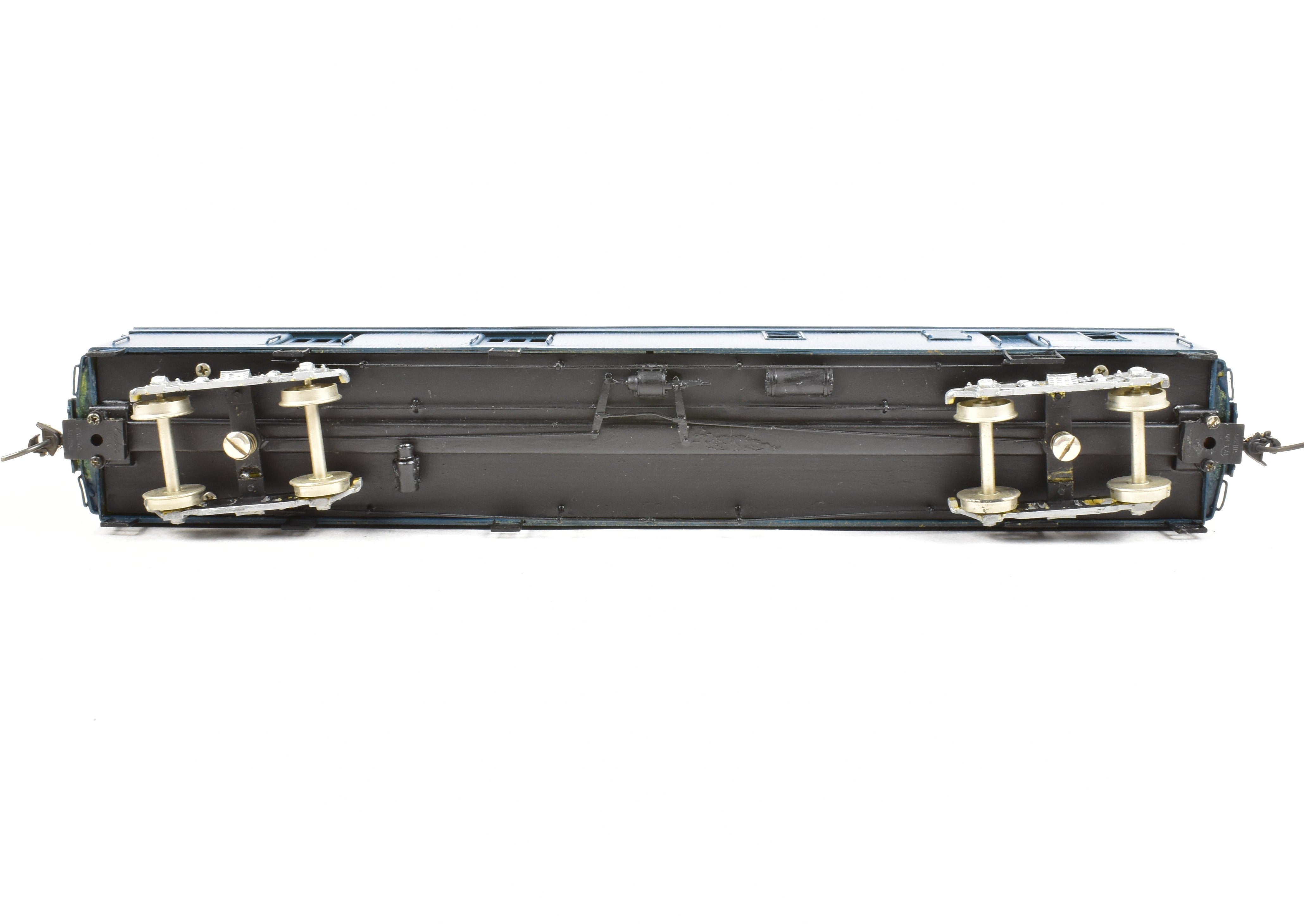 HO Scale Brass Nickel Plate Products (NPP) New York Ontario & Western (NYO&W) Baggage Express RPO Car with Custom Blue Paint and Grey Roof, Hand - Painted Model