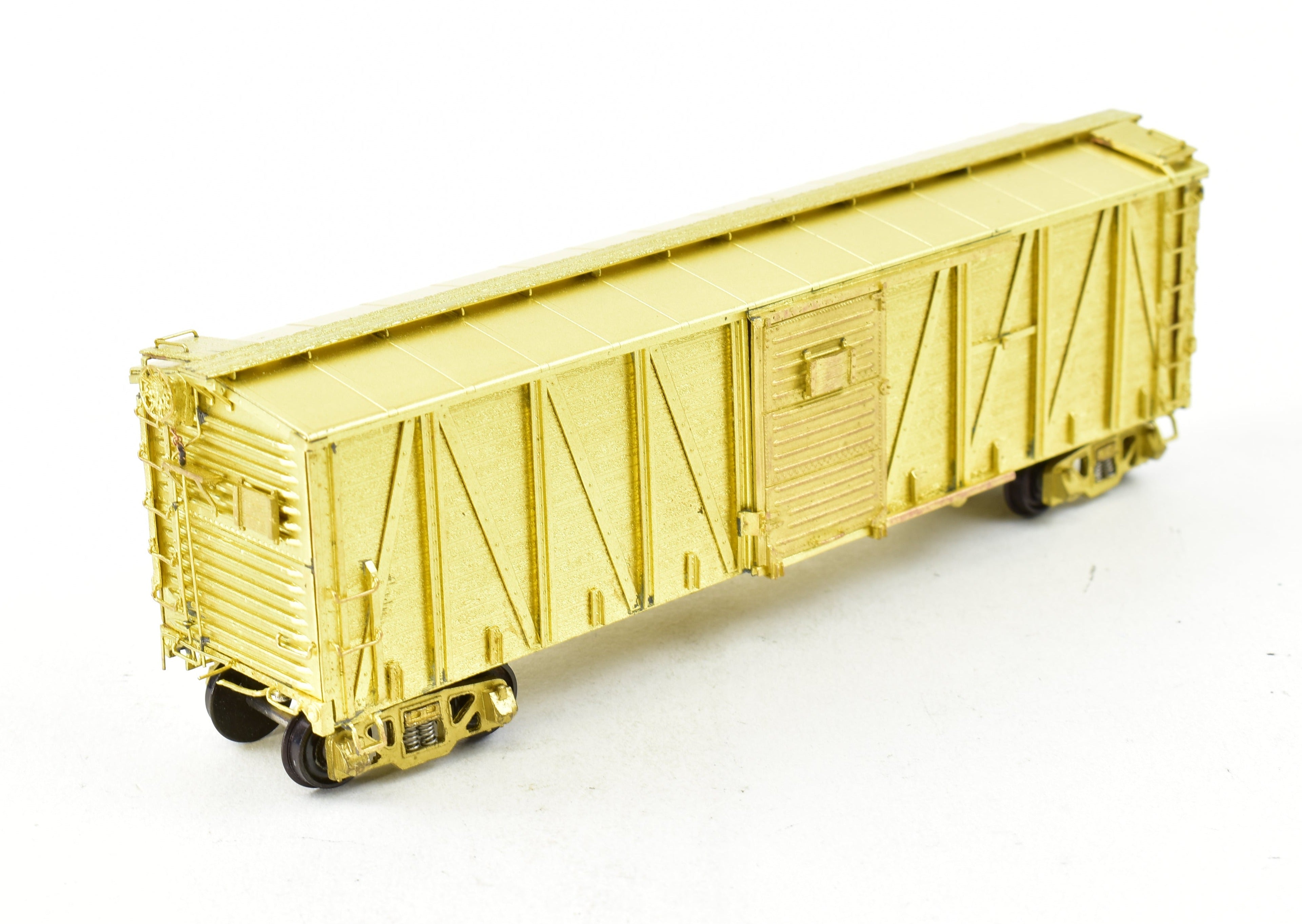 HO Scale Brass Model of Pecos River Brass ATSF - Santa Fe Bx - 6 Boxcar Without Side Panels