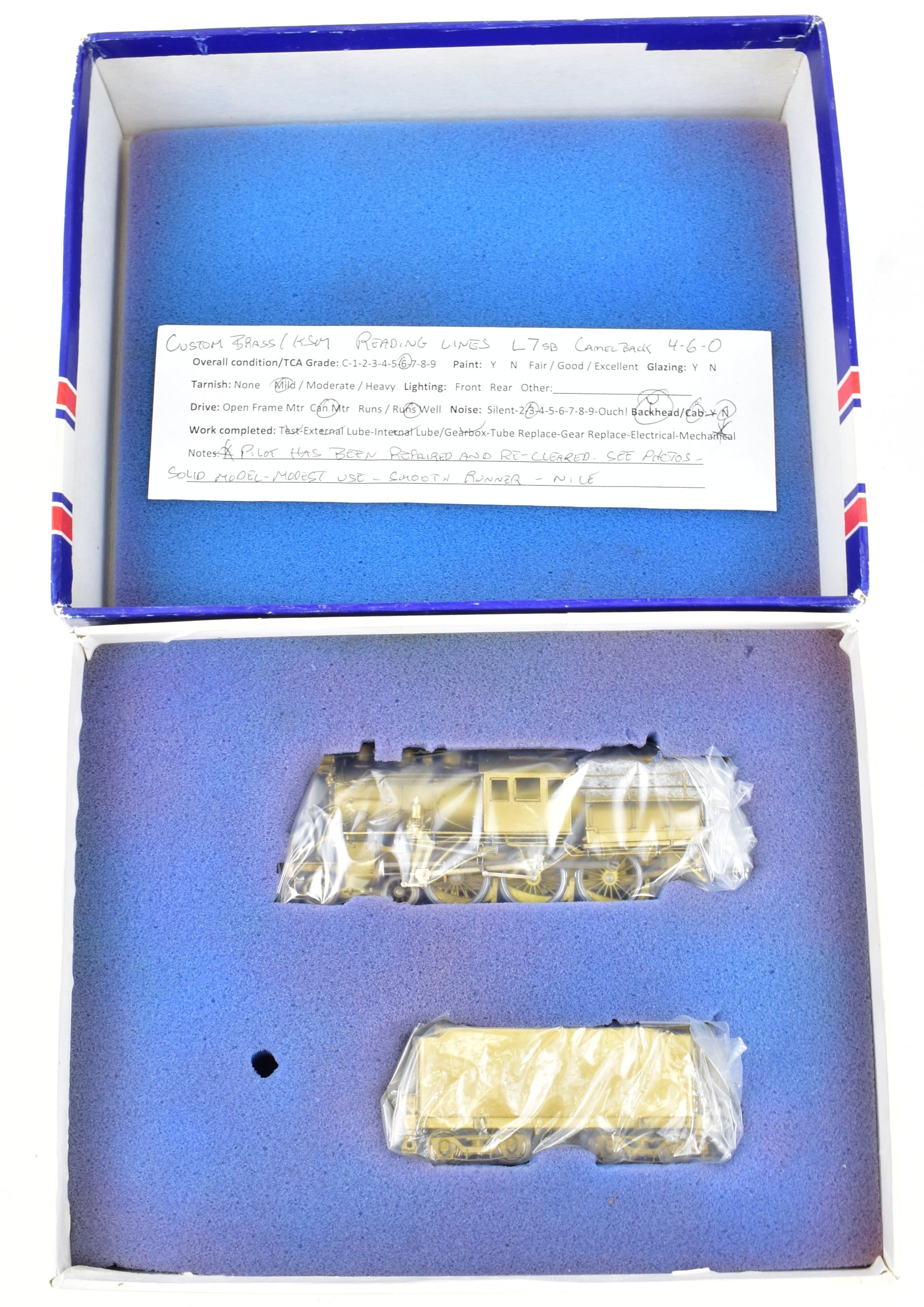 HO Scale Custom Brass Reading L7sb 4-6-0 Ten Wheeler Camelback Model