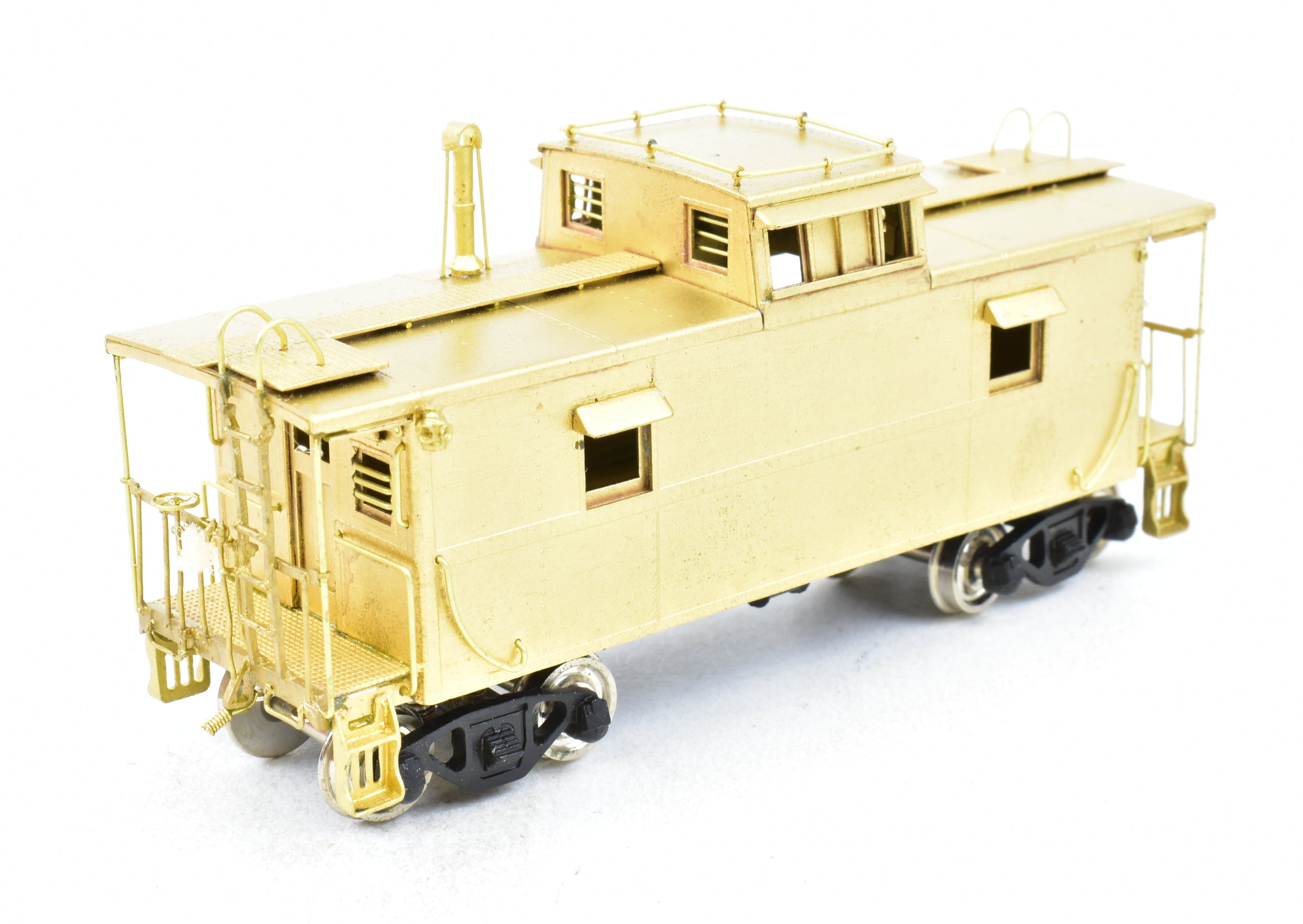 High - Quality HO Scale Brass Nickel - Plated Chesapeake & Ohio Steel Caboose Model by NPP - Nickel Plate Products