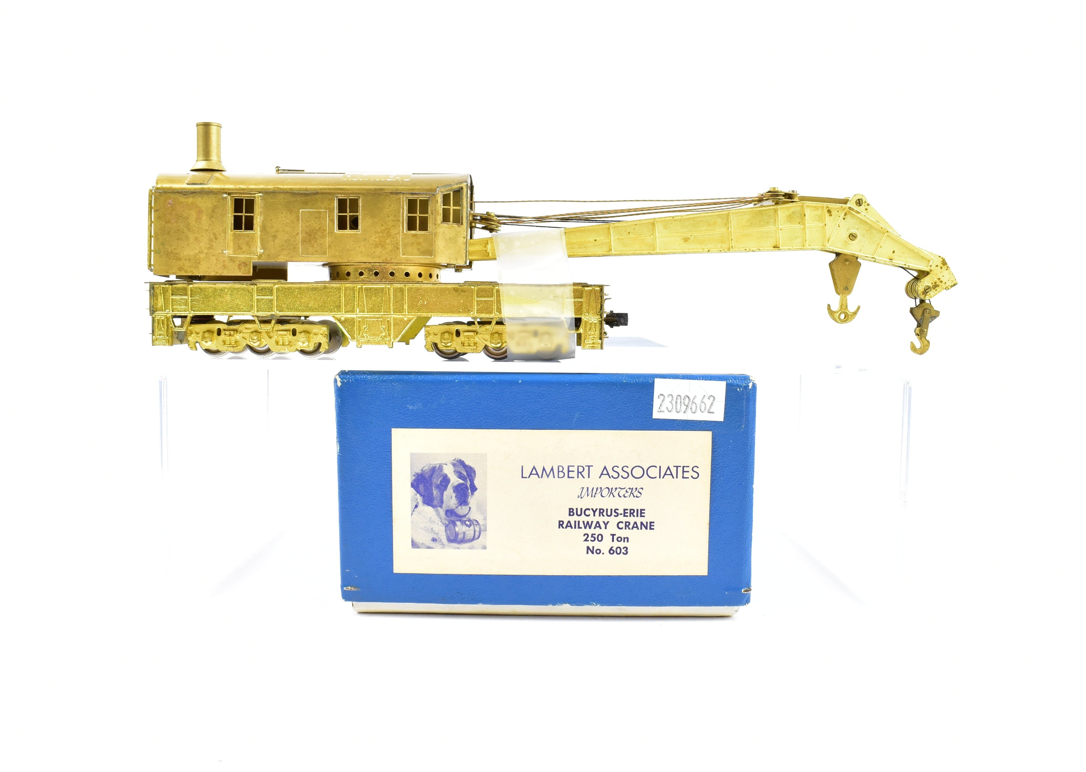 HO Scale Brass Lambert 250-Ton Railway Crane for Track Maintenance