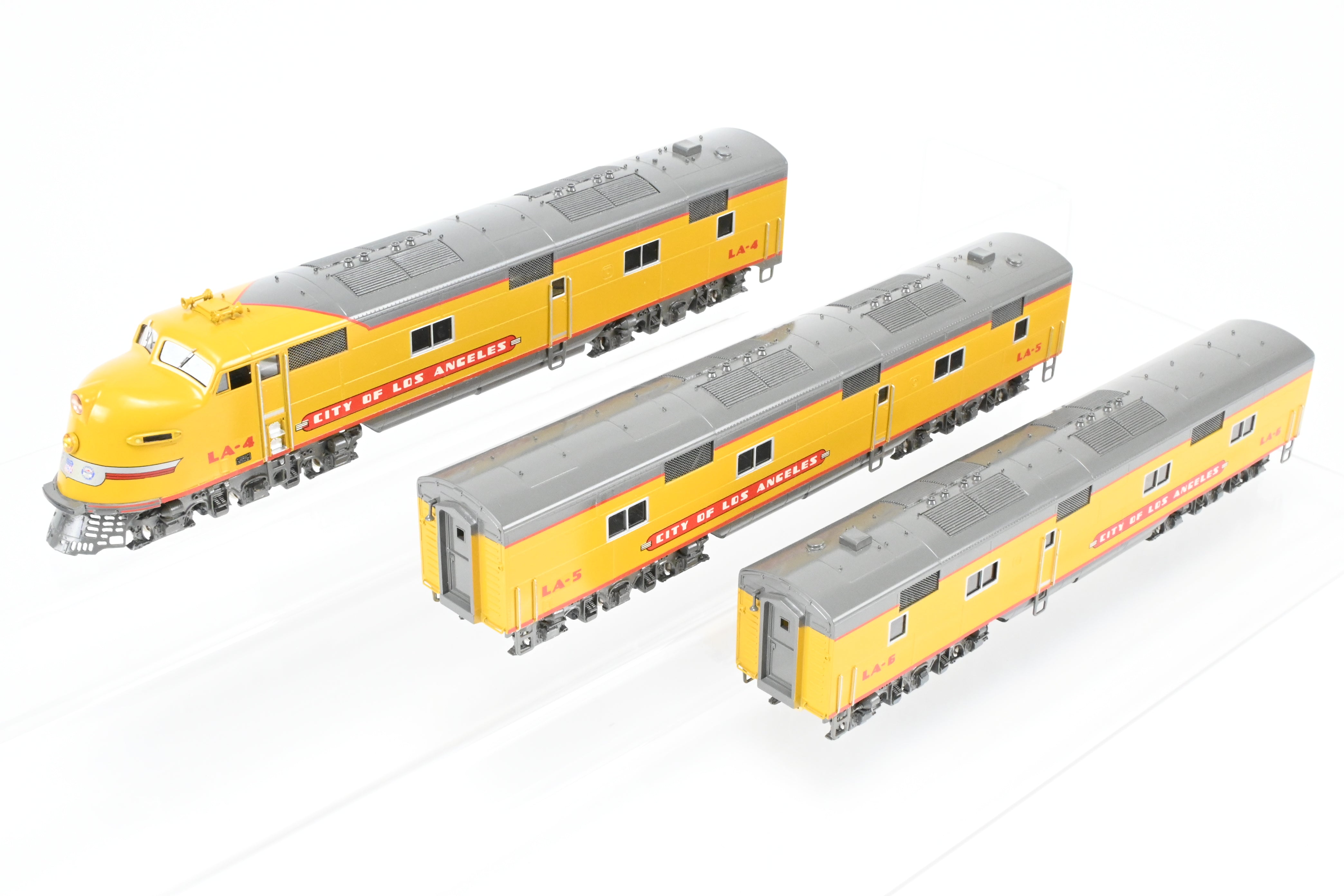 HO Scale Brass Model Train Set - Union Pacific EMD E6A/E6B/E6B 3-Unit Professionally Painted Set for the City of Los Angeles by Oriental Limited