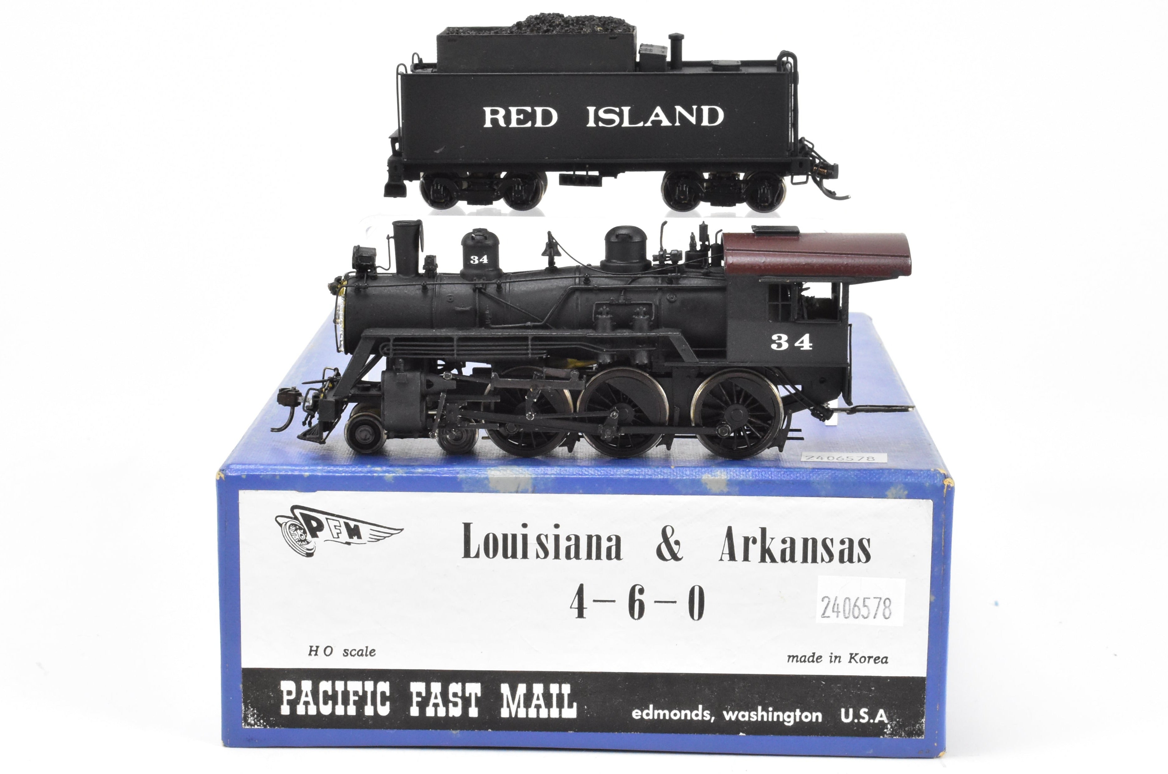 HO Brass PFM Samhongsa 4-6-0 Ten Wheeler CP Red Island #34 Coal Tender Model