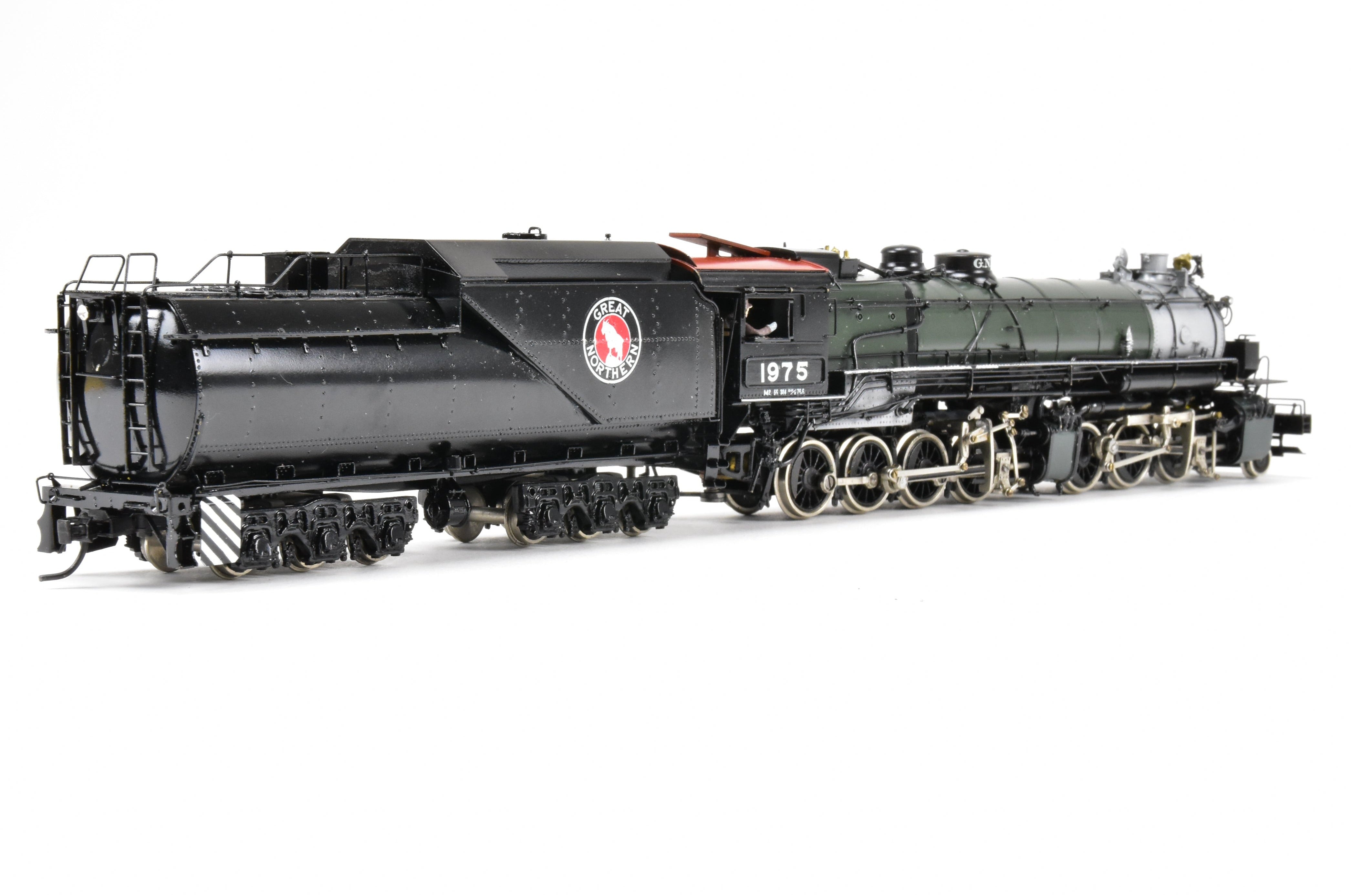 HO Scale Brass PFM - Tenshodo GN - Great Northern 2-6-8-0 Class M-2 Model Locomotive 1964 Run with Can Motor Upgrade and Professional Paint Job No. 1975