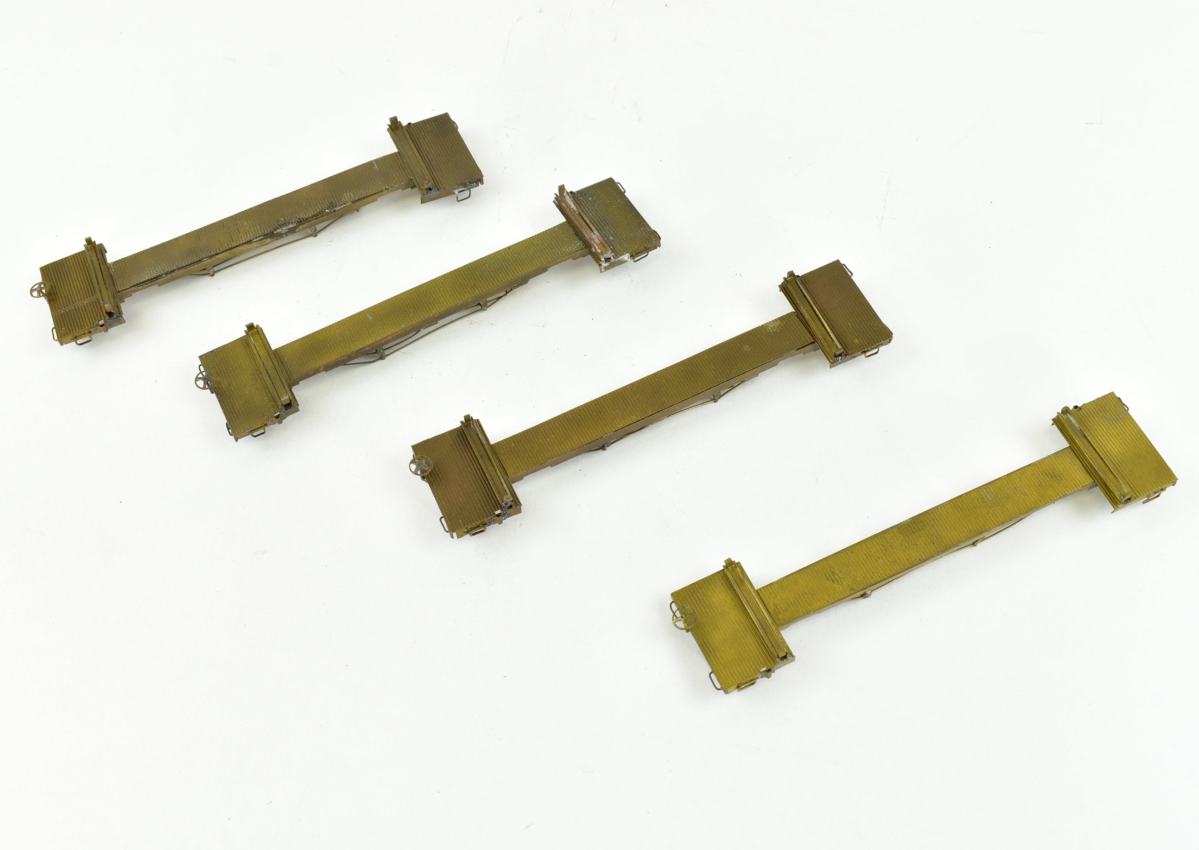 HO Brass 4-Pack 41' Log Cars from Northwest Short Line & Northern Pacific, No Trucks #2