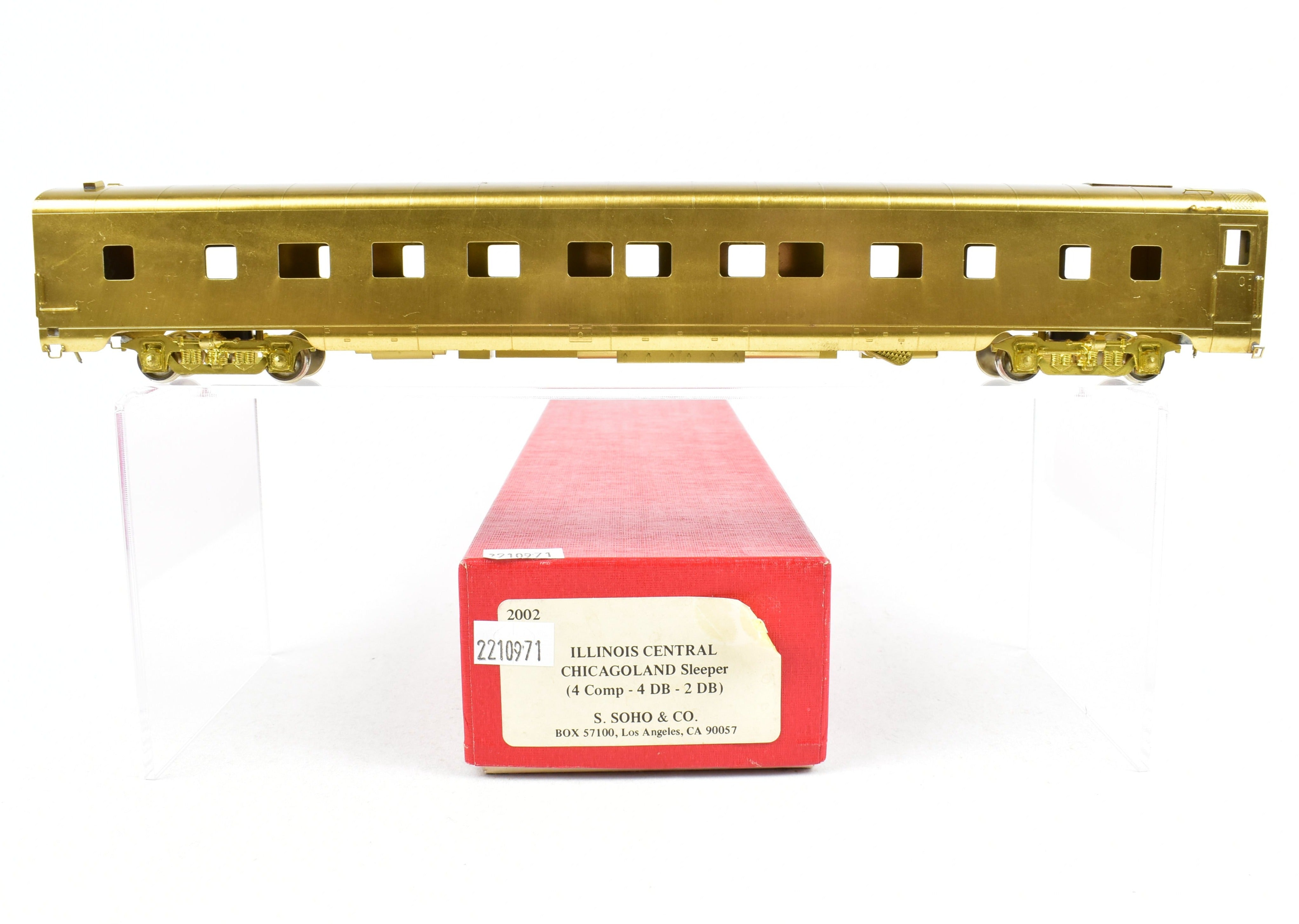 HO Scale Brass Soho Illinois Central Chicagoland 4-4-2 Sleeper Model