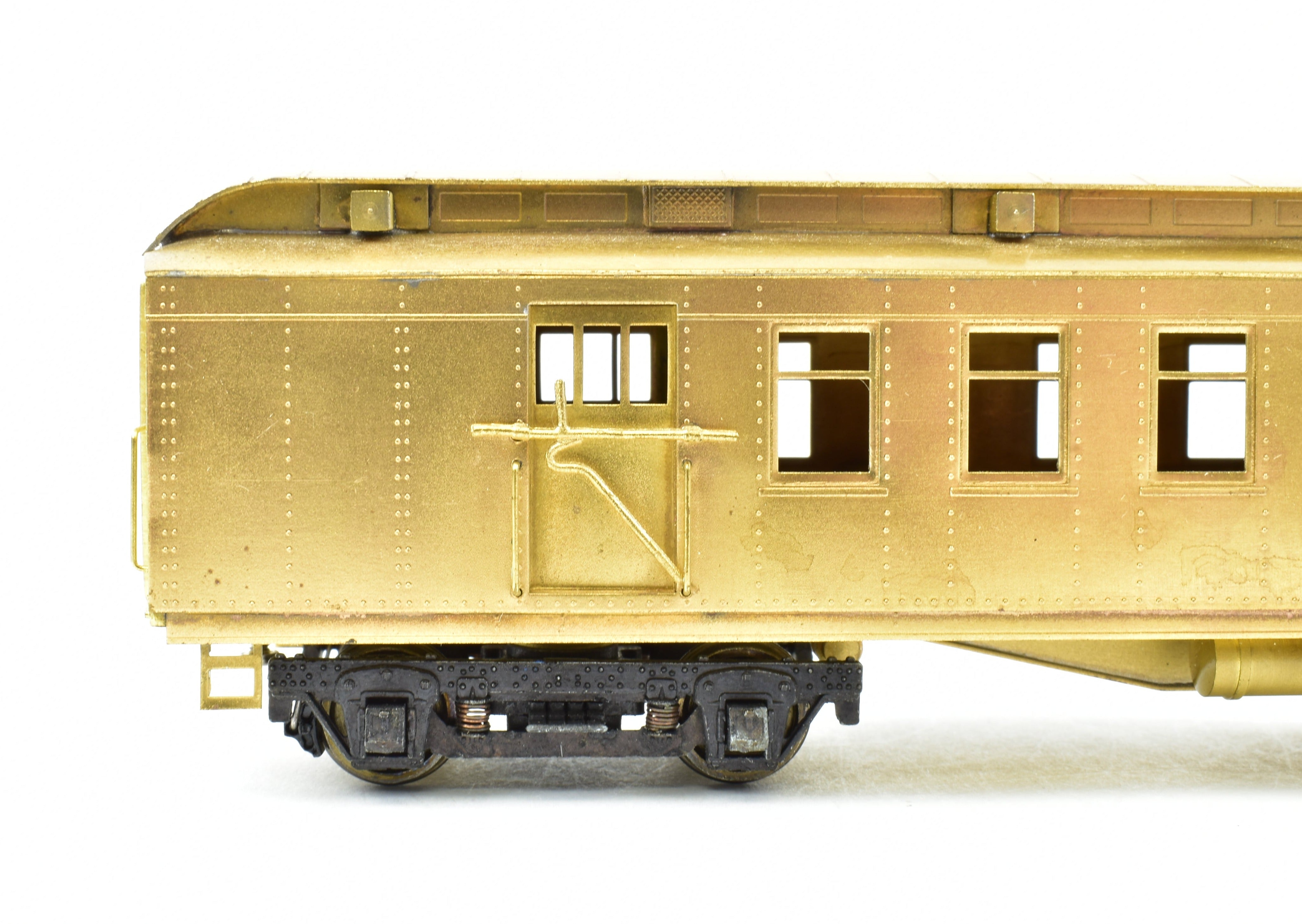 HO Scale Brass Lambert ATSF - Santa Fe Heavyweight Railway Post Office (RPO) Car Equipped with Central Valley Trucks for Model Trains