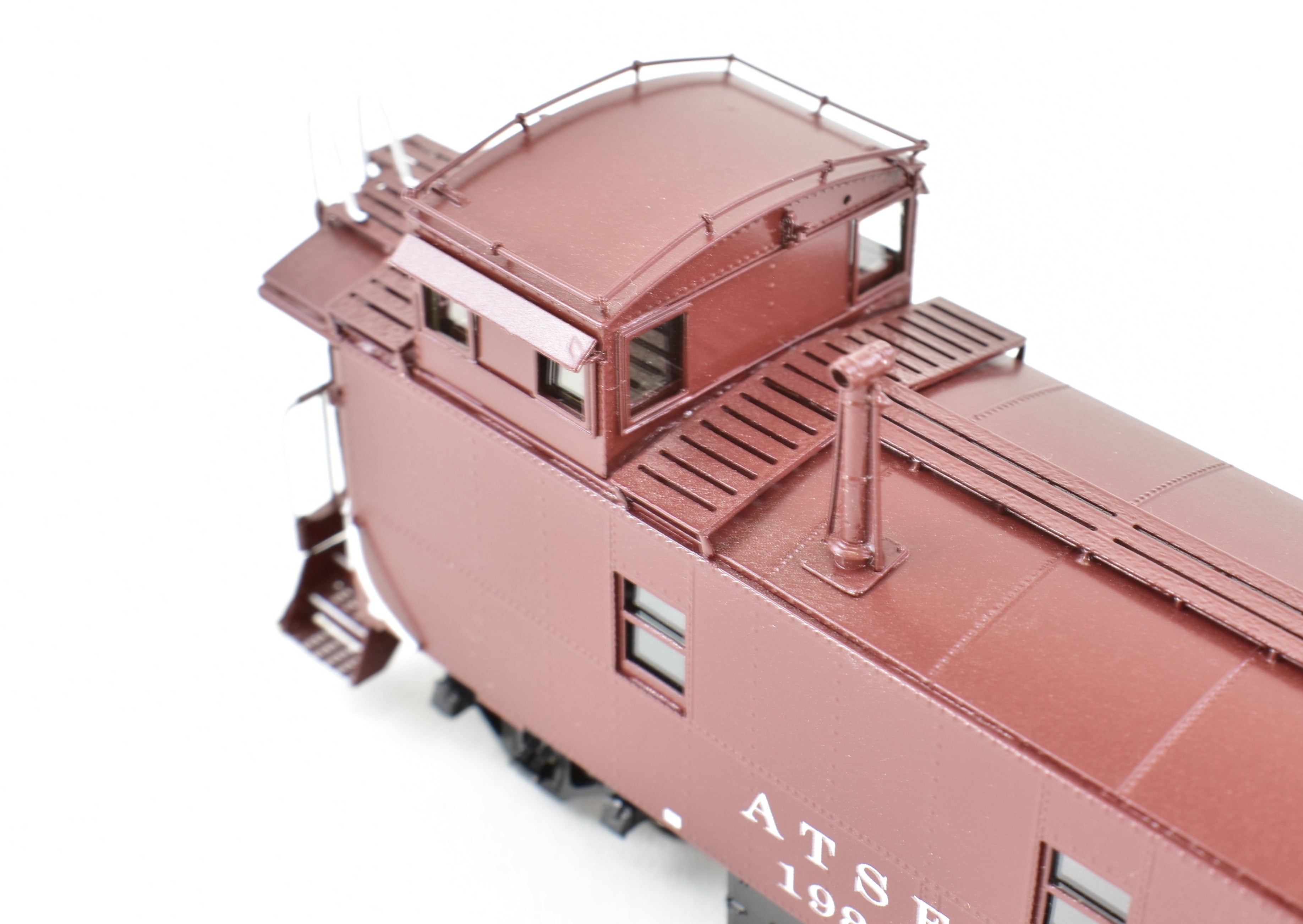 HO Scale Brass Model of Pecos River Brass ATSF - Santa Fe Rebuilt Factory - Painted Caboose