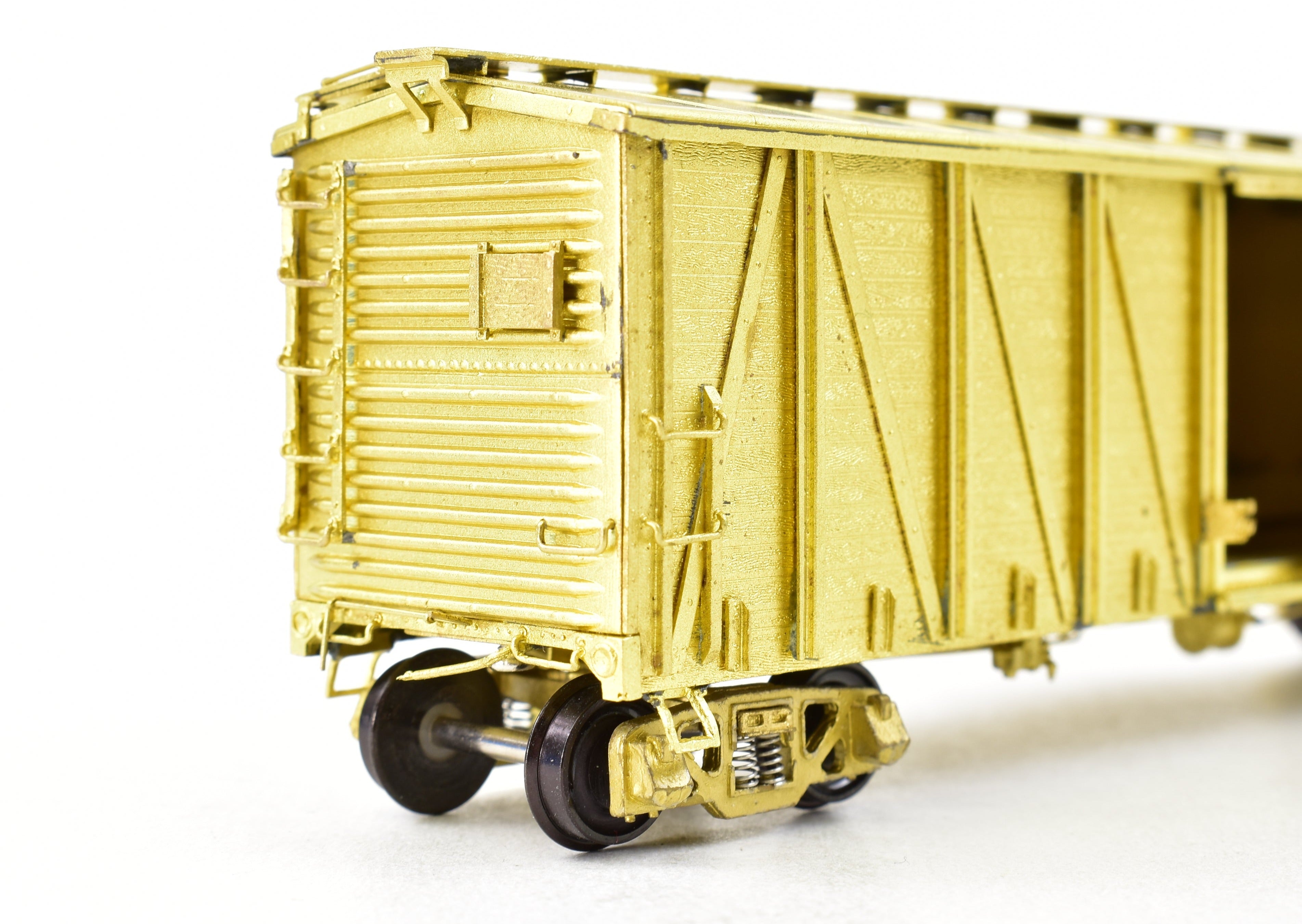 HO Scale Brass Model of Pecos River Brass ATSF - Santa Fe Bx - 6 Boxcar Without Side Panels