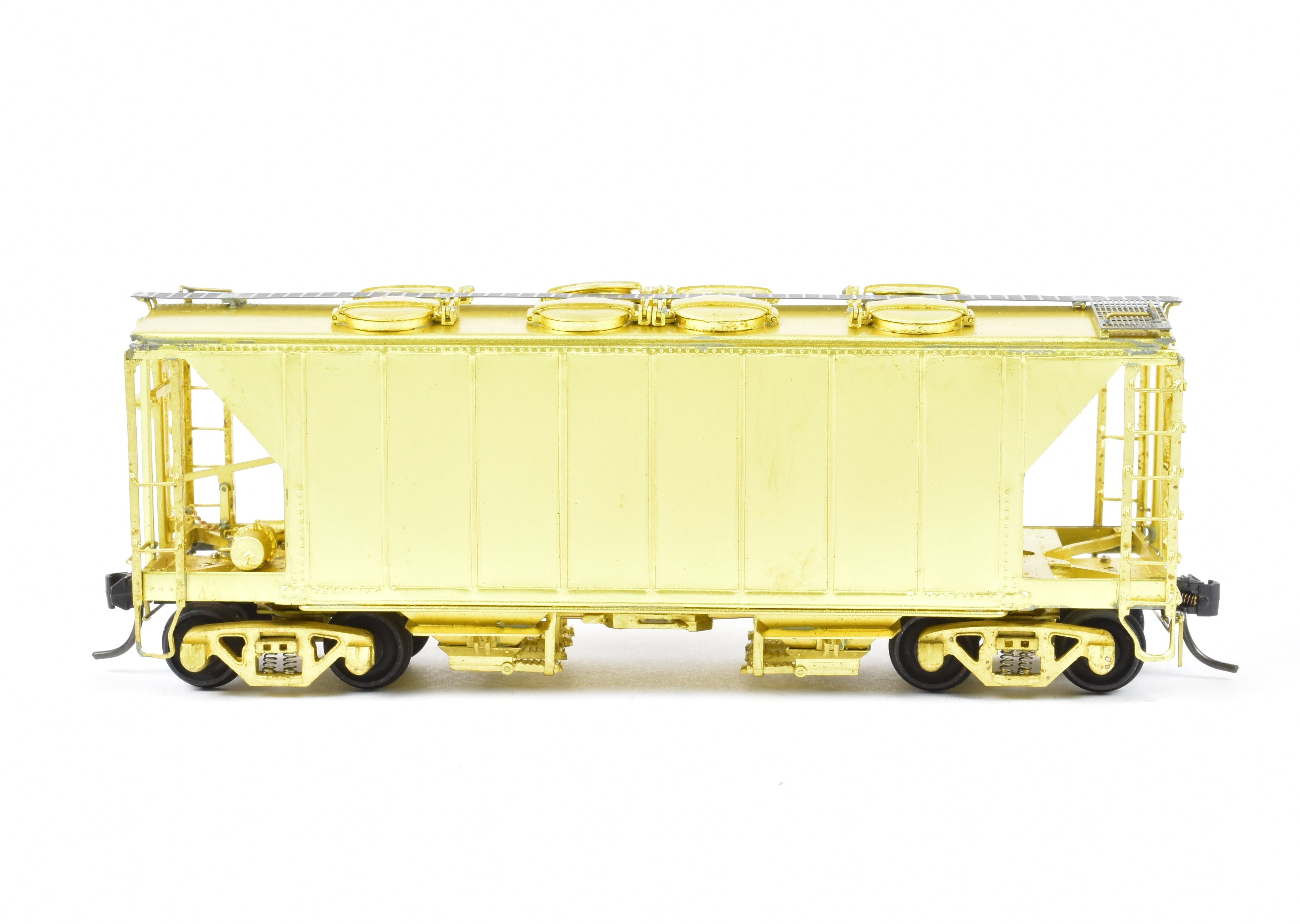 Rebuilt HO Brass 34' Covered Hopper with Round Hatches by Pecos River