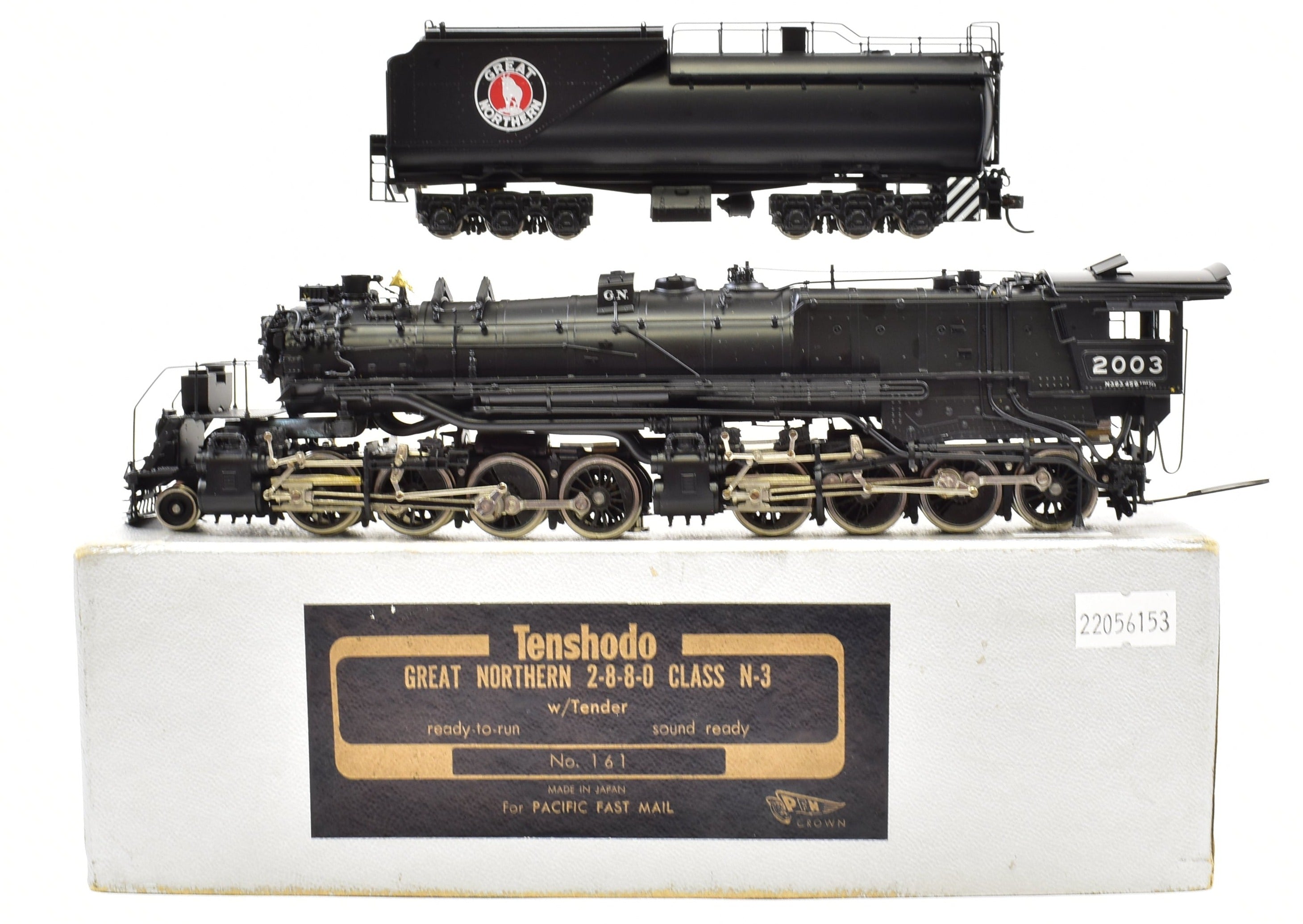 High - Quality HO Scale Brass Model Train PFM - Tenshodo GN - Great Northern 2 - 8 - 8 - 0 Class N - 3 from 1973 Production Run