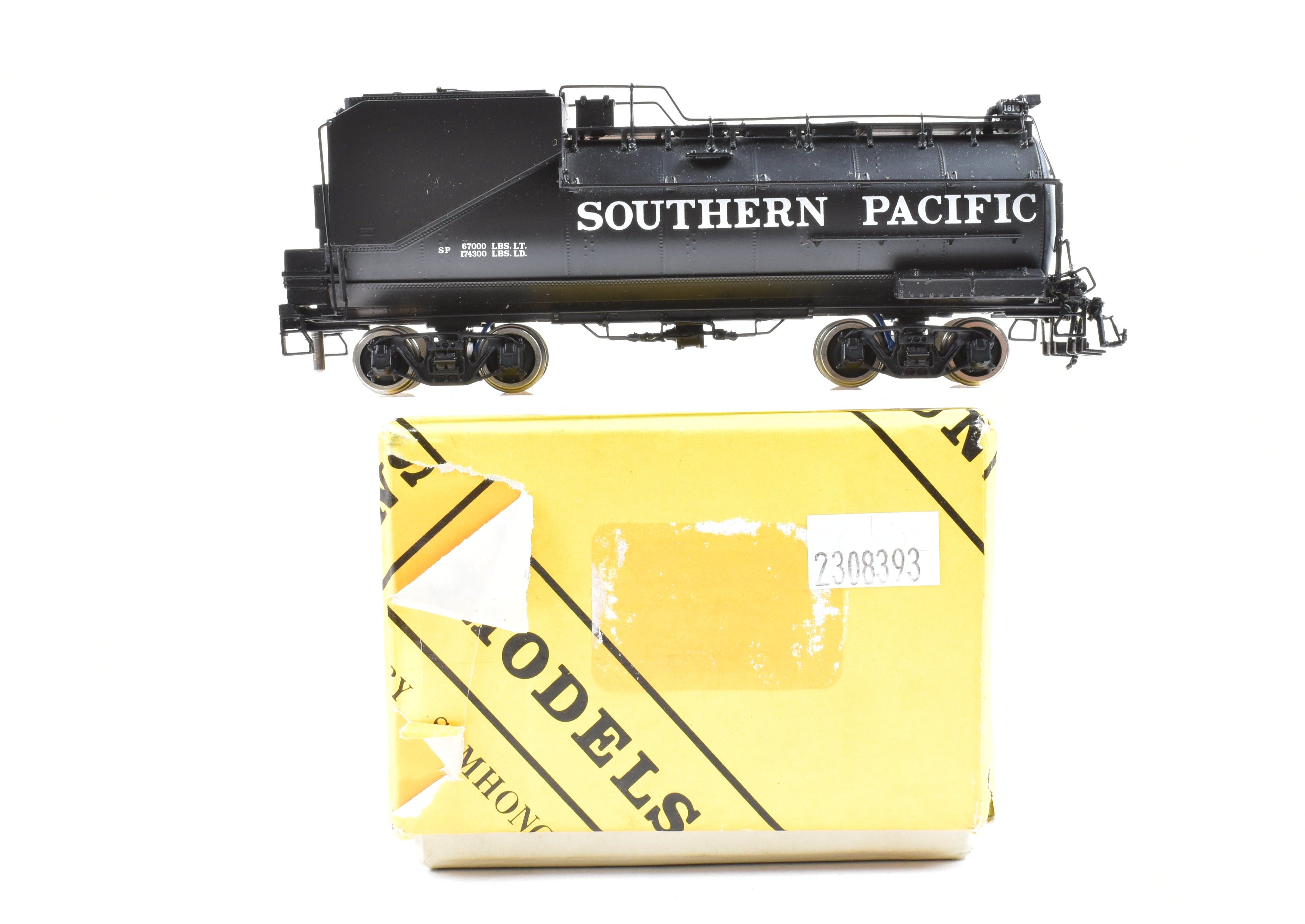 HO Scale Brass Sunset Models SP - Southern Pacific 100-C-3/4 Tender Only with Non - Original Box, Sold As - Is Condition