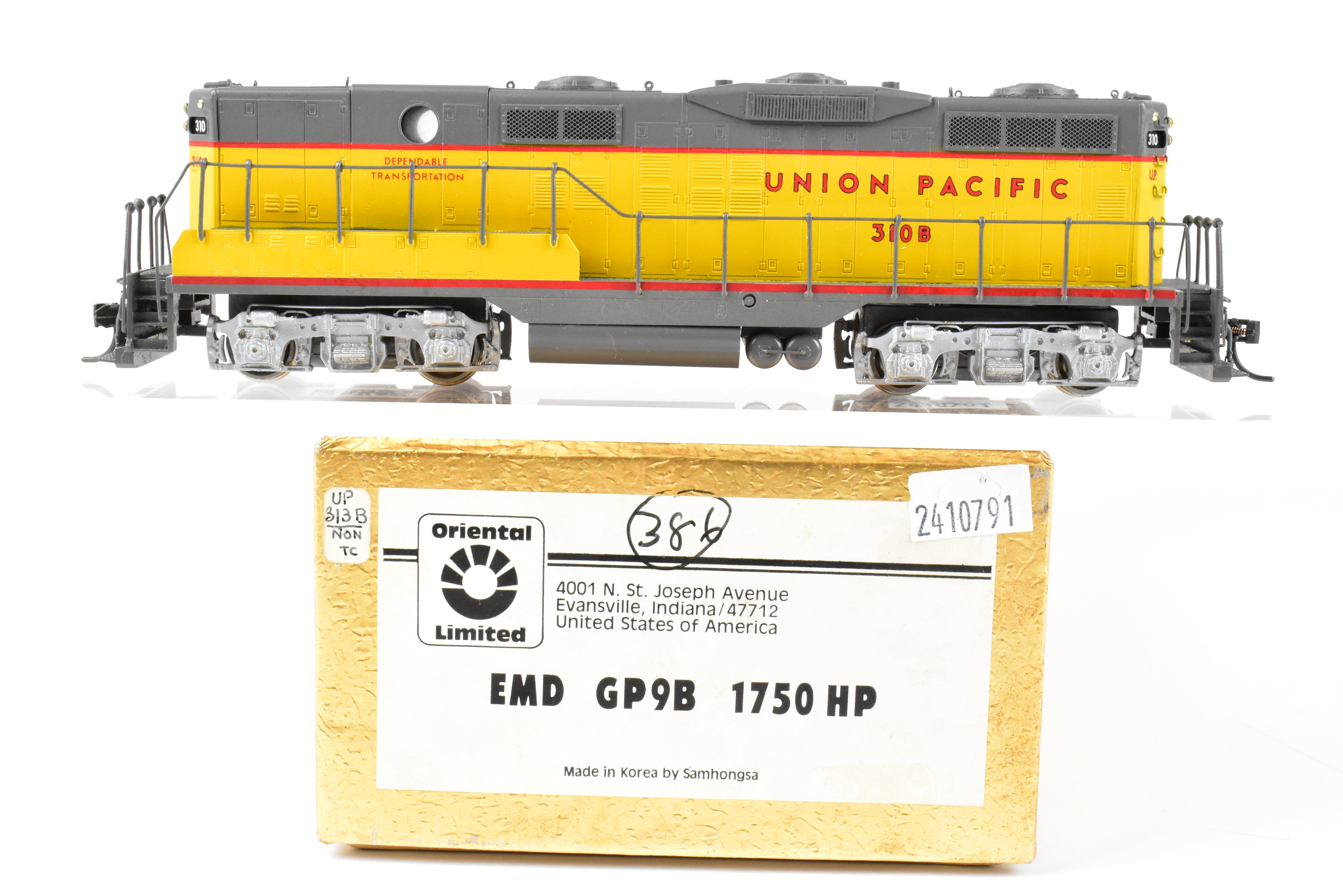 HO Brass Oriental Limited Union Pacific EMD GP9 1750 HP Cabless B-Unit CP #310B