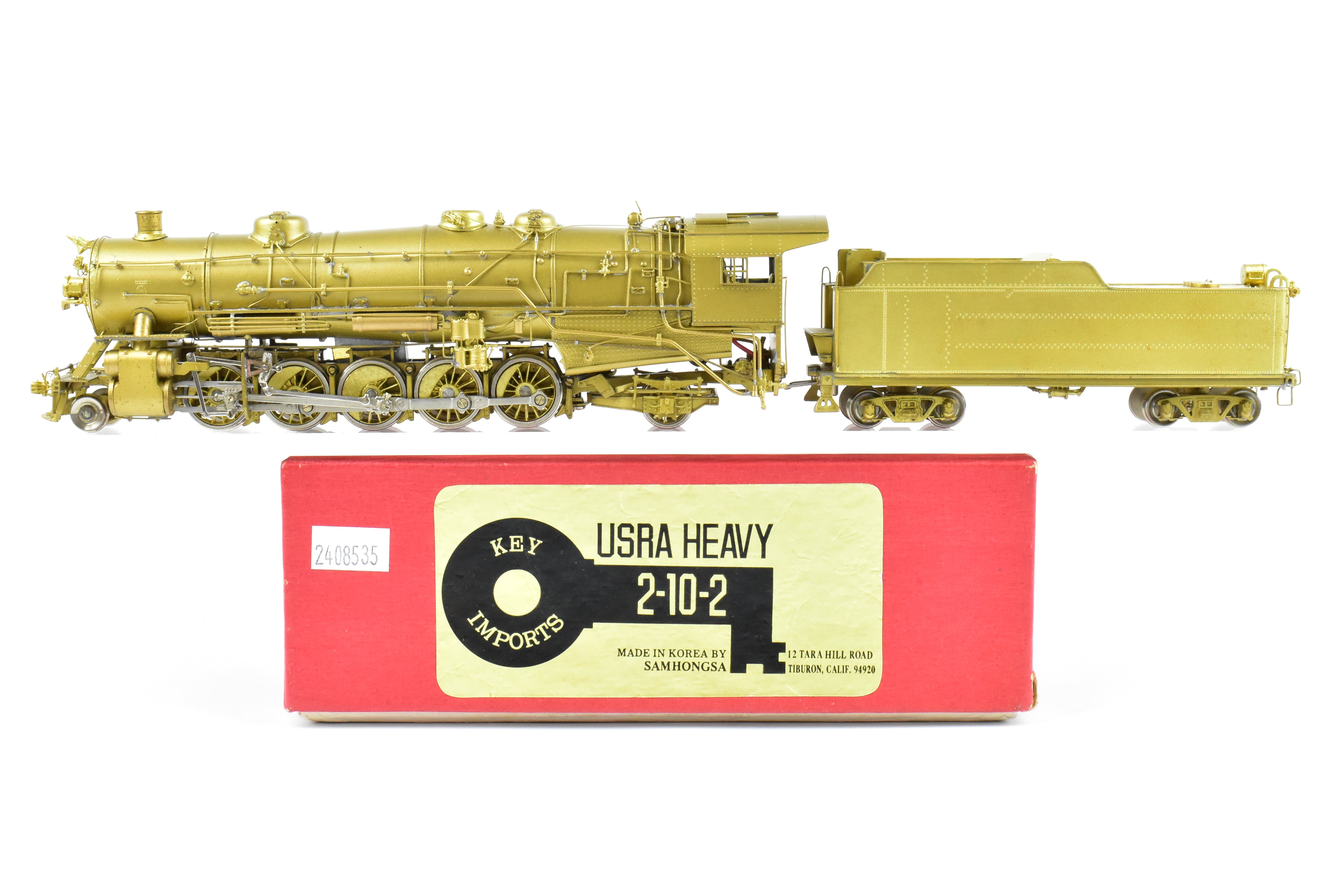 High - Quality HO Scale Brass Key Imports Model of United States Railway Administration (USRA) Various Roads Heavy 2 - 10 - 2 Steam Locomotive