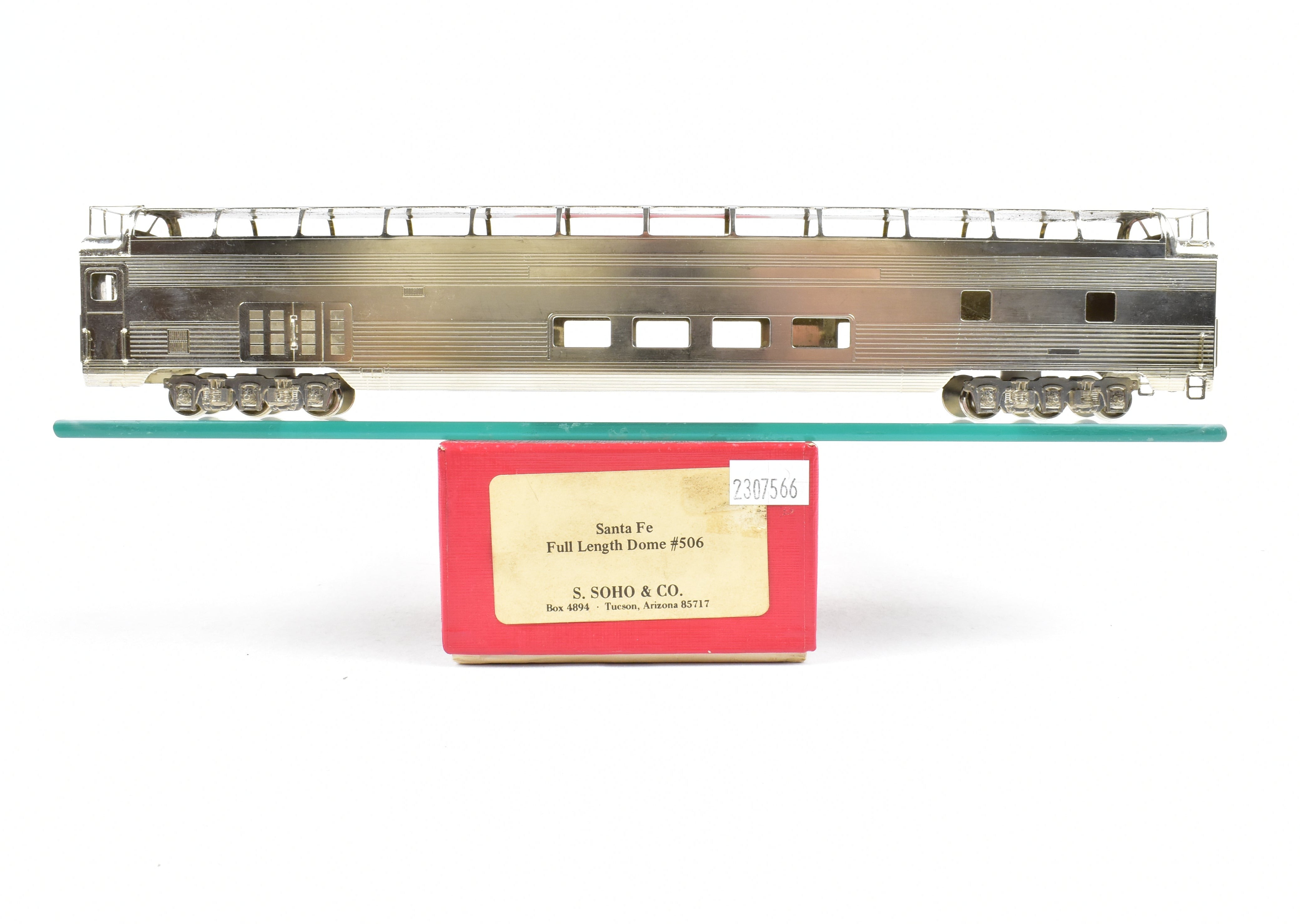 HO Scale Brass Soho ATSF Santa Fe Full - Length Dome Car #506