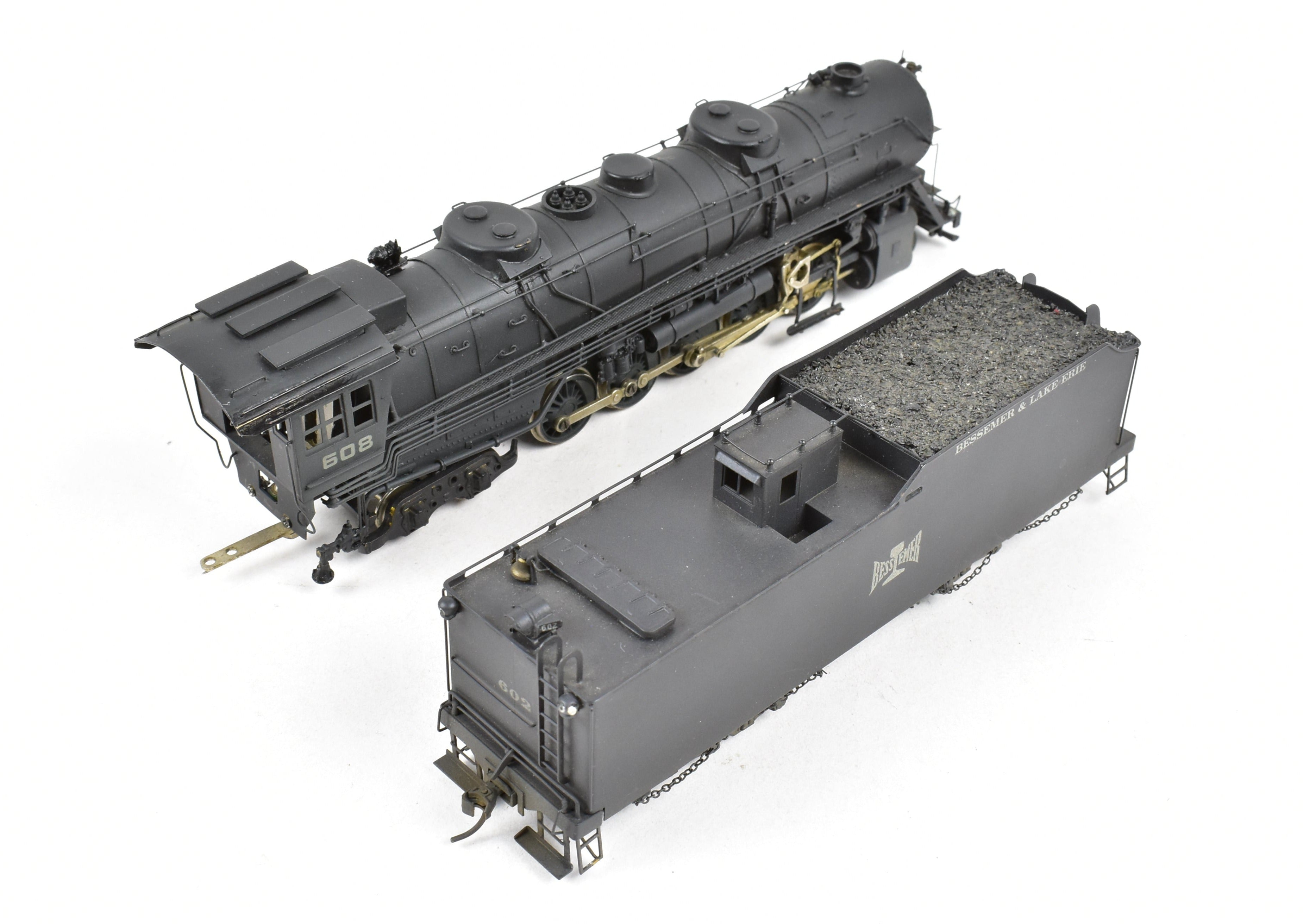 HO Scale Brass Nickel Plated Model Train - Bessemer & Lake Erie 2-10-4 FP No. 608 Reboxxed Version