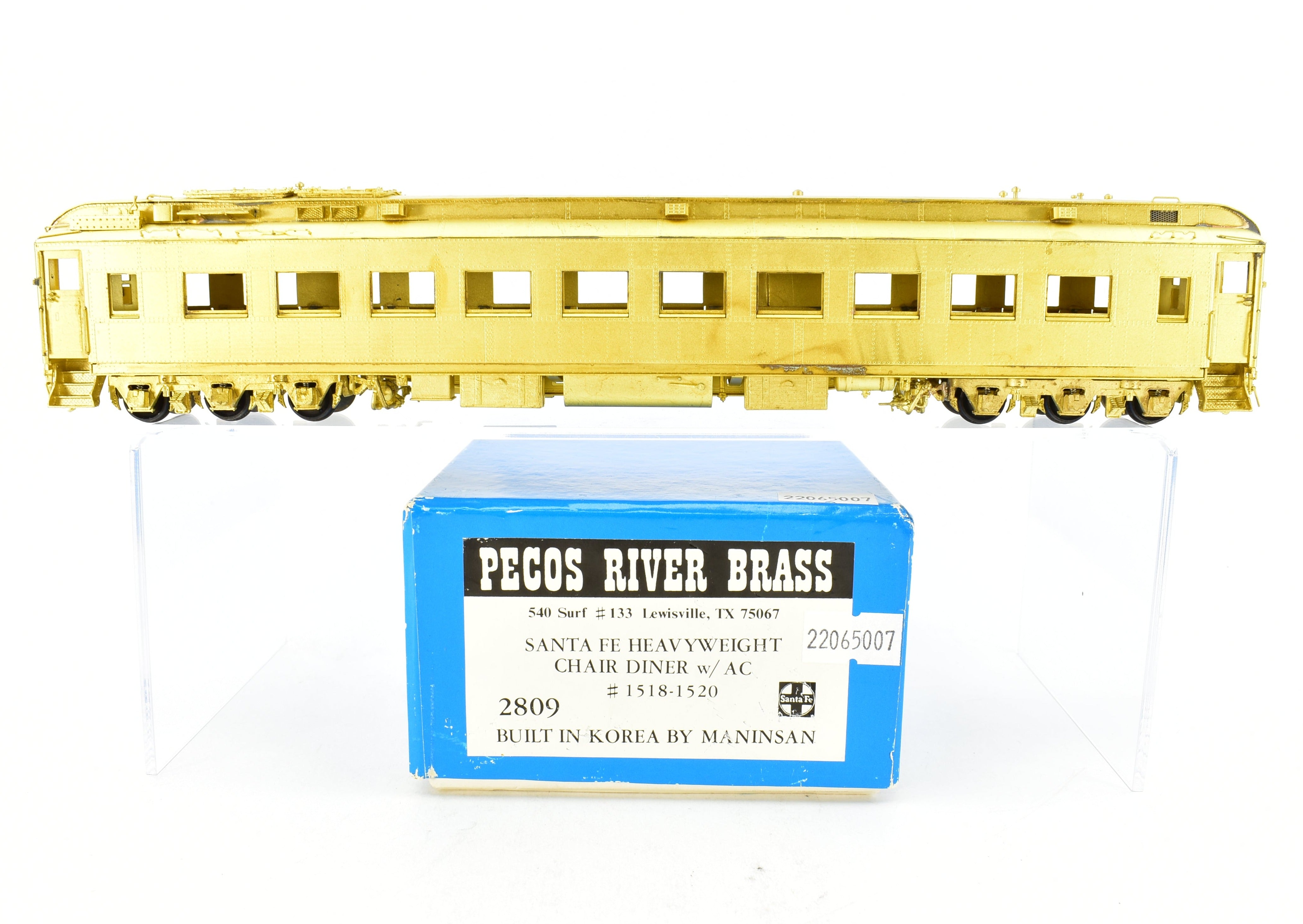 HO Scale Brass ATSF - Santa Fe Heavyweight Chair Diner #1518-1520 by Pecos River