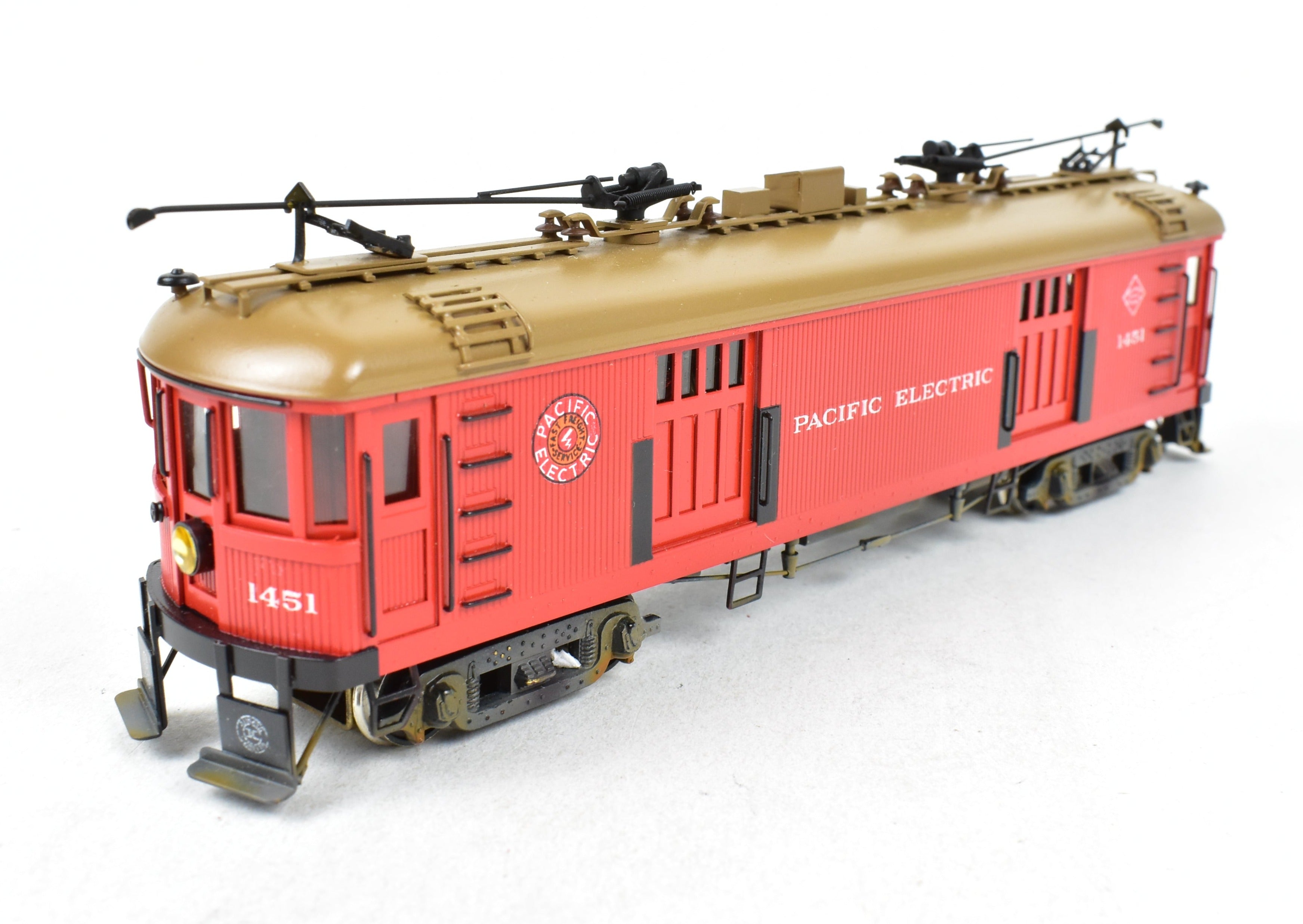 High - Quality Professionally Painted and Finished HO Scale Brass Suydam Pacific Electric Wood Box Motor Model