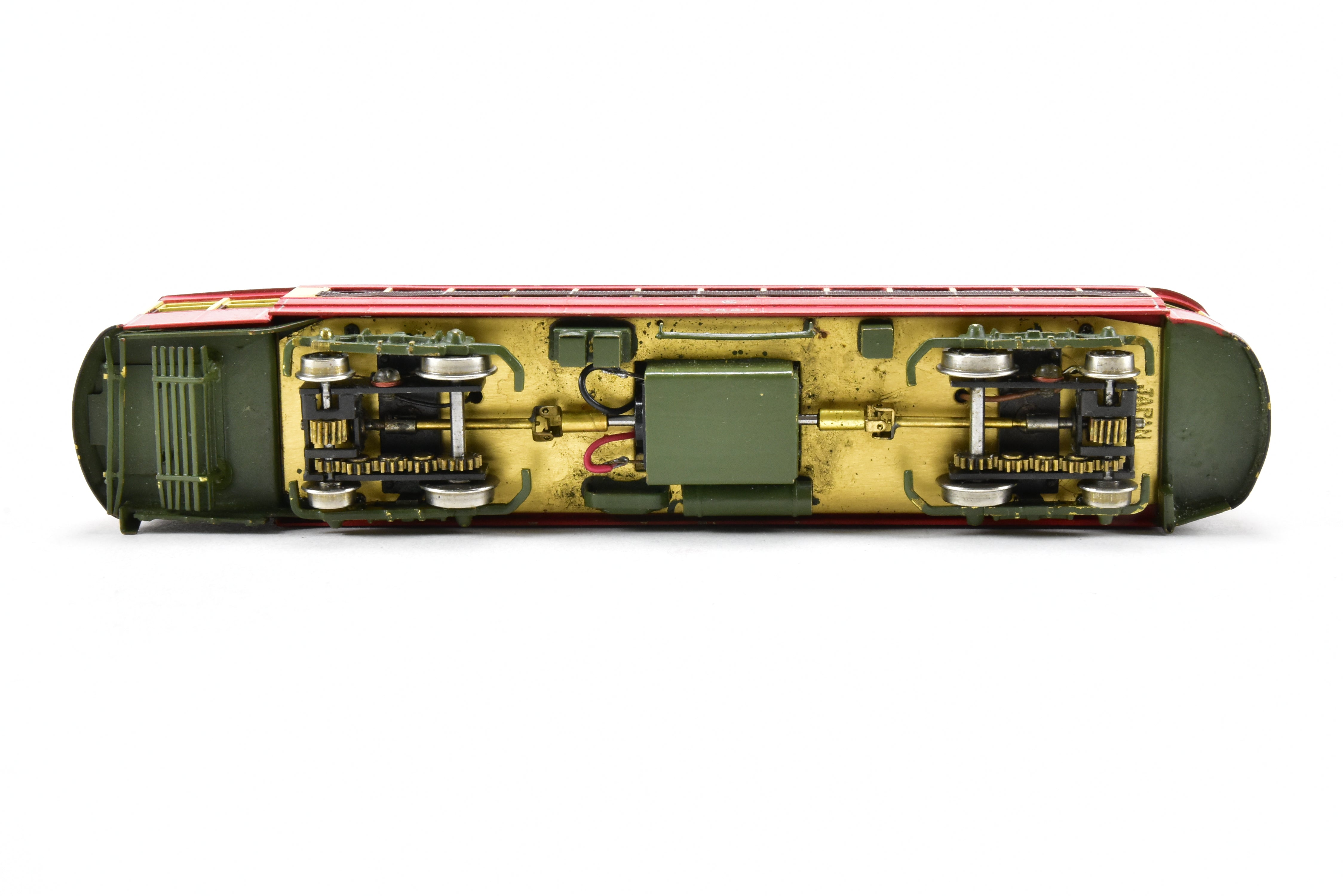 HO Scale Brass Model Train from MTS Imports - Chicago Surface Lines 5703 - 5827 Nearside Car C/P with Added Interior Details, Custom - Painted Unit #5823 in CSL's Creme and Red Colors, Incorrect Box Included