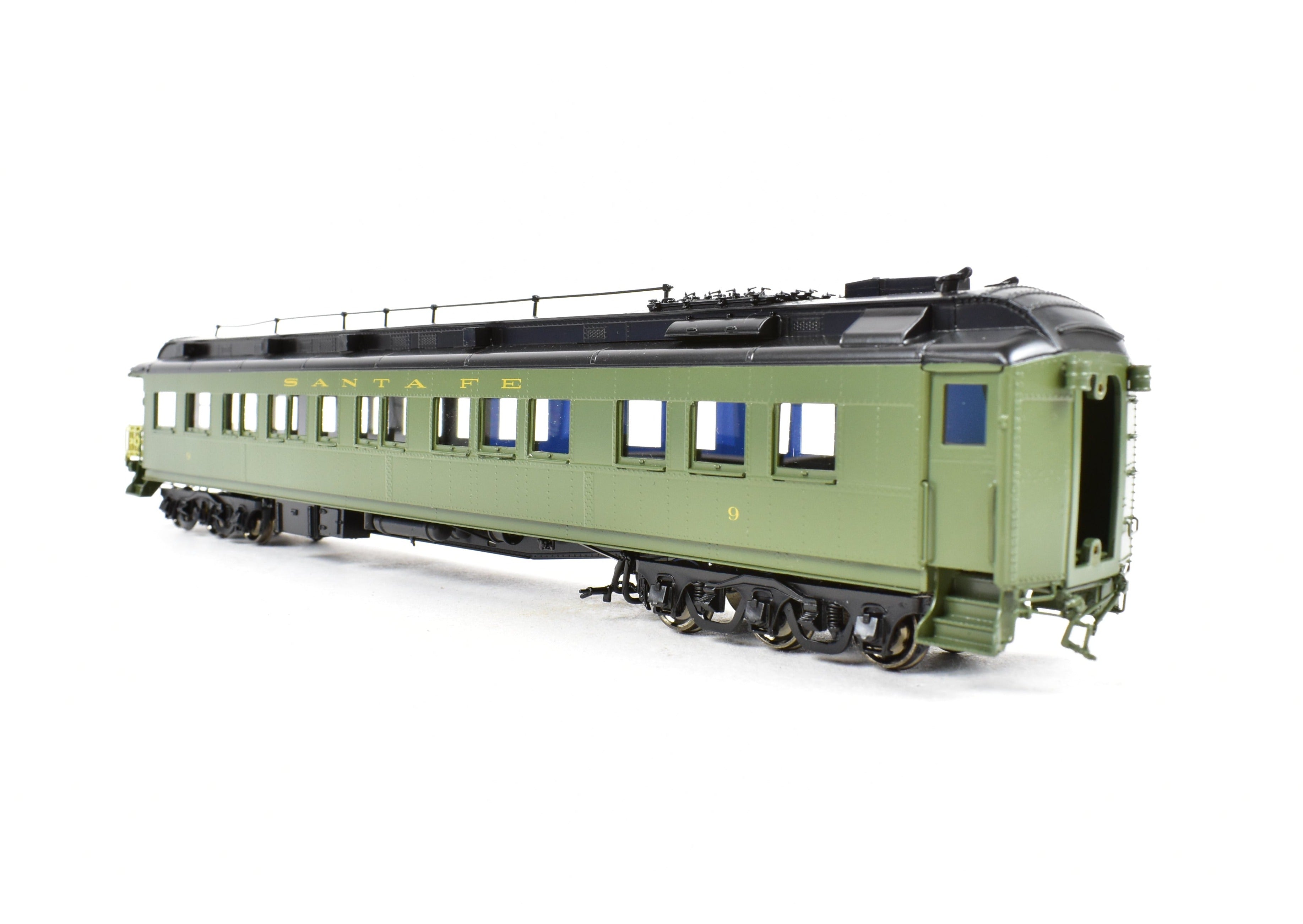 HO Scale Factory - Painted Brass ATSF - Santa Fe Heavyweight Business Car #9 by Pecos River