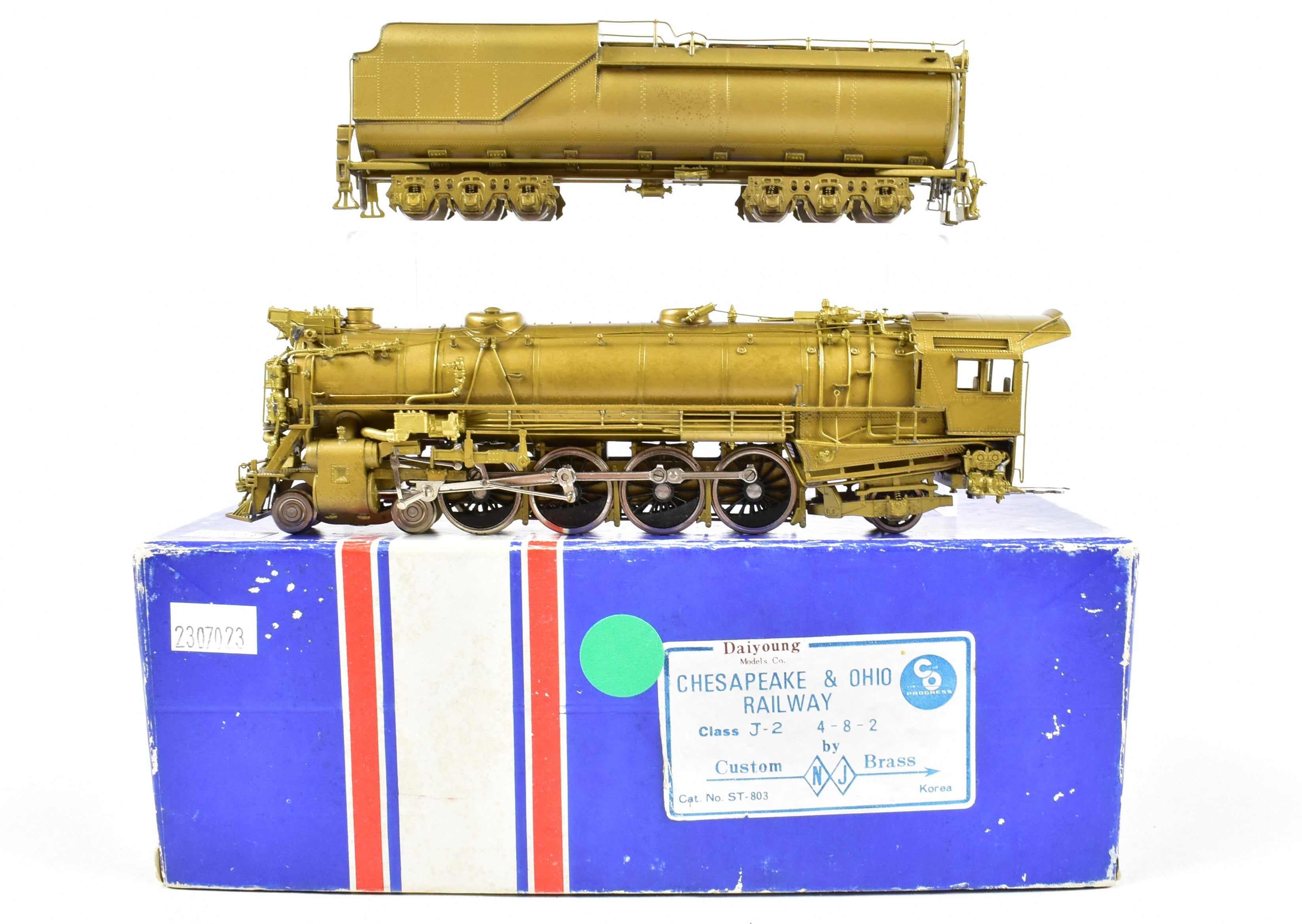 High - Quality HO Scale Custom Brass Chesapeake & Ohio Class J - 2 4 - 8 - 2 Steam Locomotive Model by NJ Custom Brass