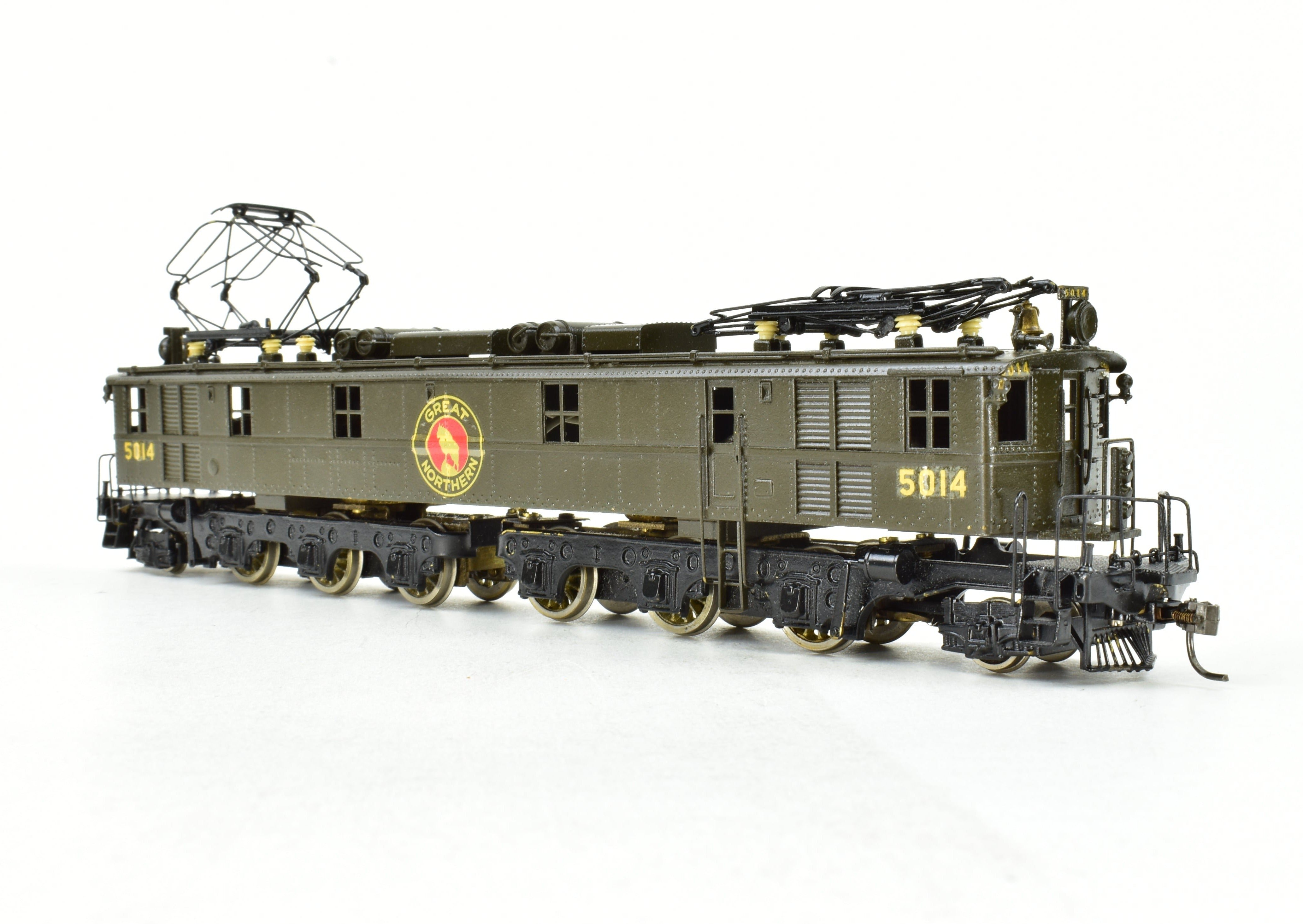 HO Scale Brass Max Gray Great Northern Y - 1 Electric Locomotive with Custom Green Paint, Model CP No. 5014