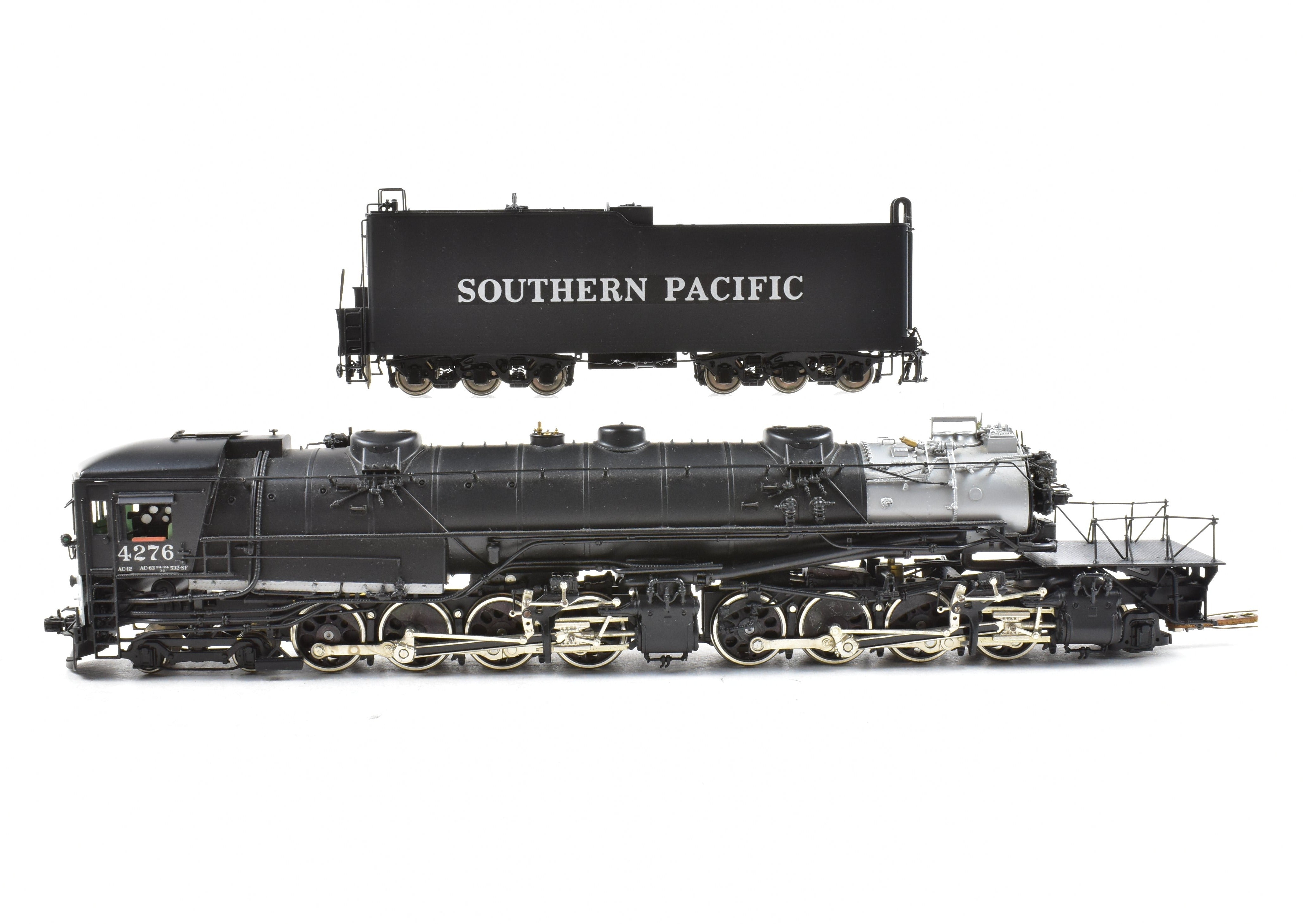HO Scale Brass Model Train - PFM Tenshodo Southern Pacific AC - 12 4 - 8 - 8 - 2 Cab Forward Factory - Painted Locomotive, Crown Model, No. 4276, 1983 Run