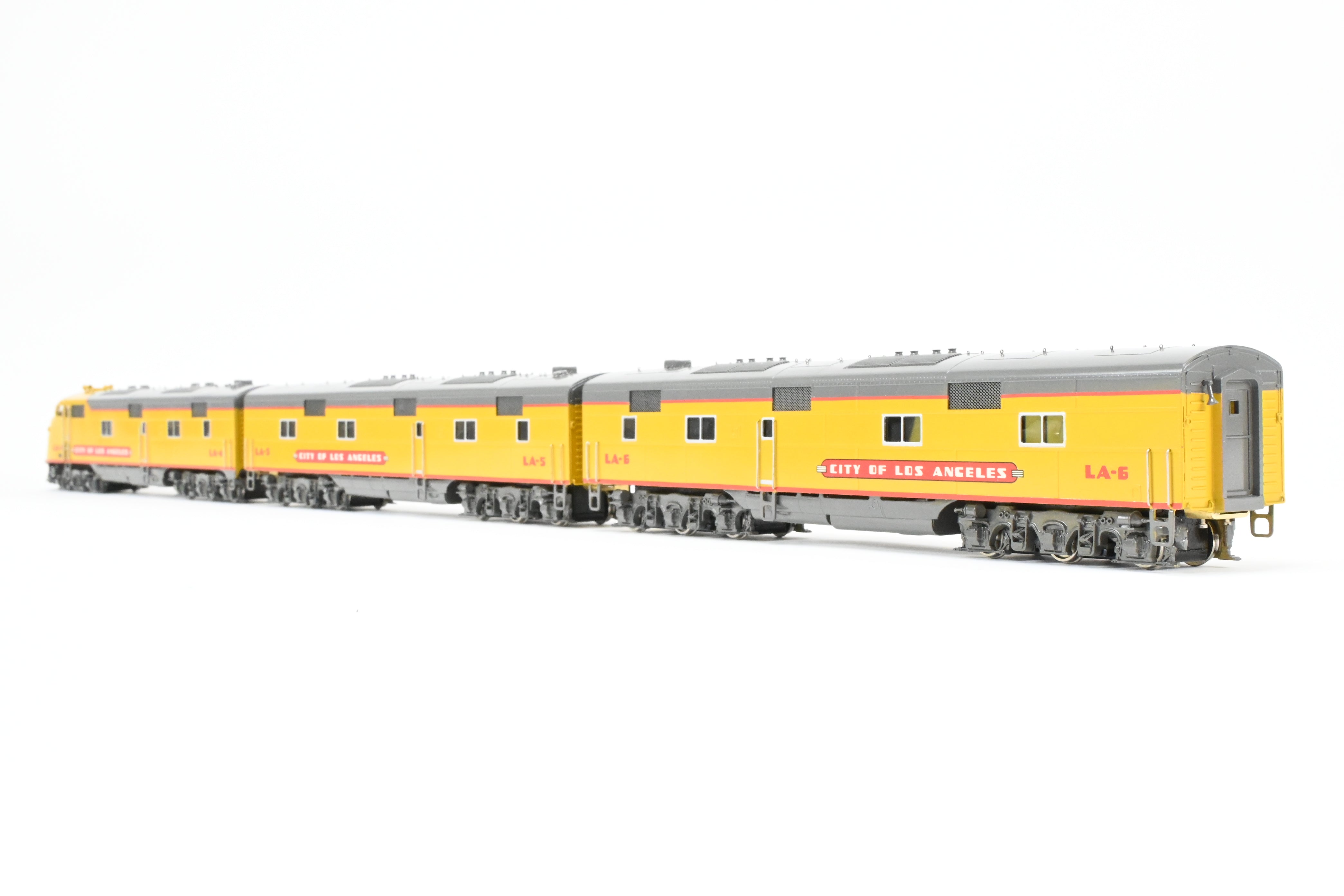 HO Scale Brass Model Train Set - Union Pacific EMD E6A/E6B/E6B 3-Unit Professionally Painted Set for the City of Los Angeles by Oriental Limited