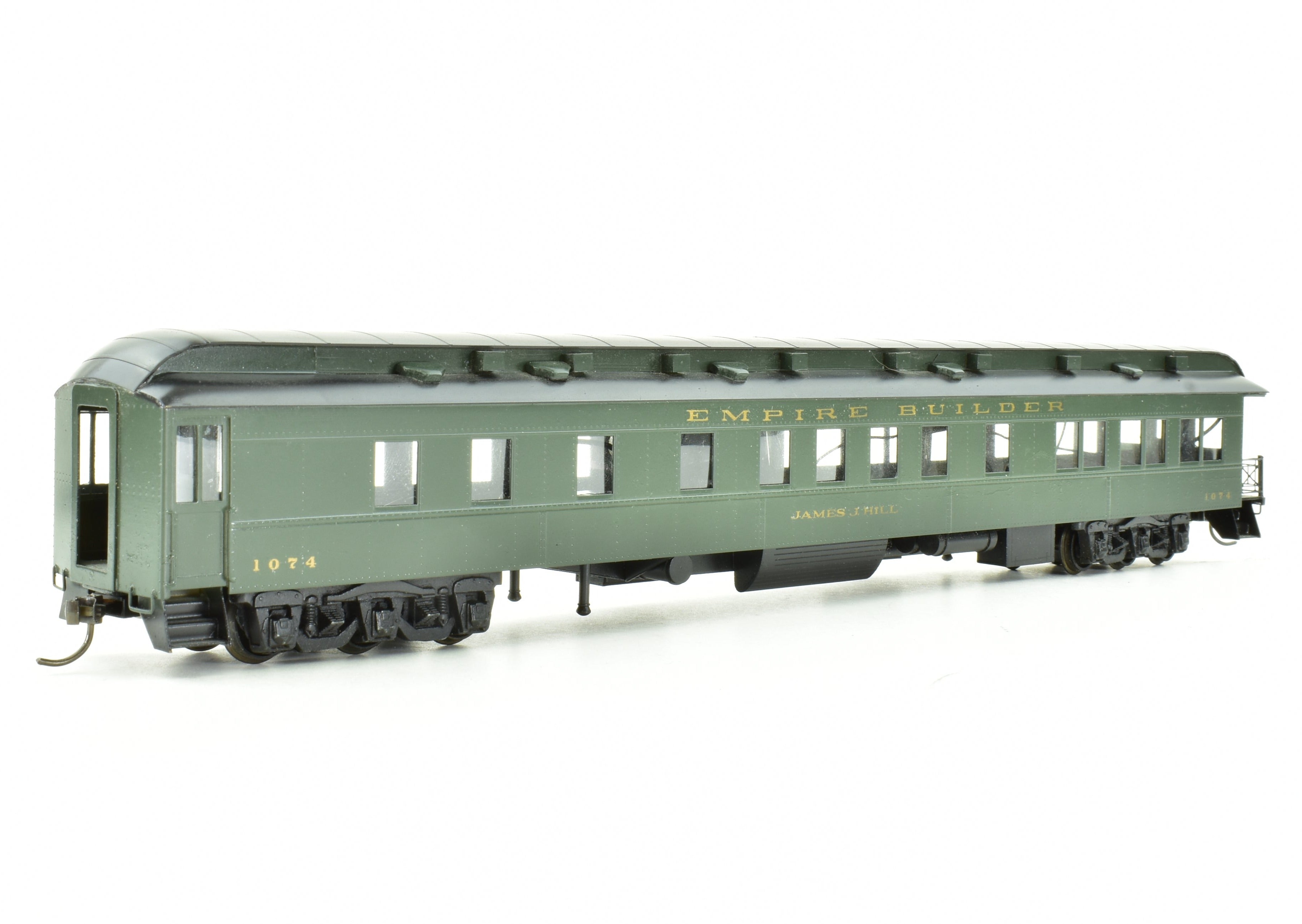 HO Brass Lambert Great Northern Heavyweight Observation Car CP with Central Valley Metal Wheel Trucks