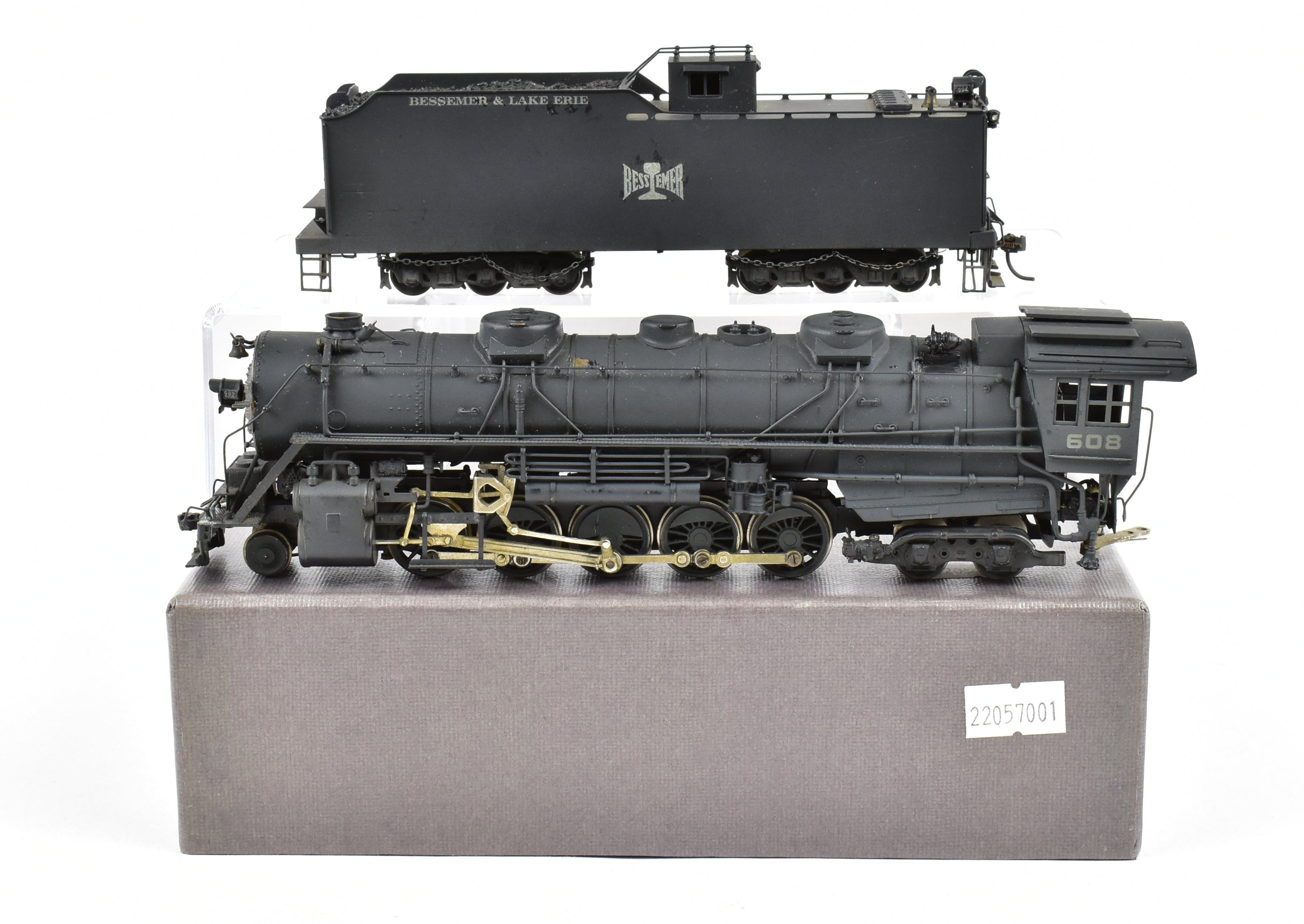 HO Scale Brass Nickel Plated Model Train - Bessemer & Lake Erie 2-10-4 FP No. 608 Reboxxed Version