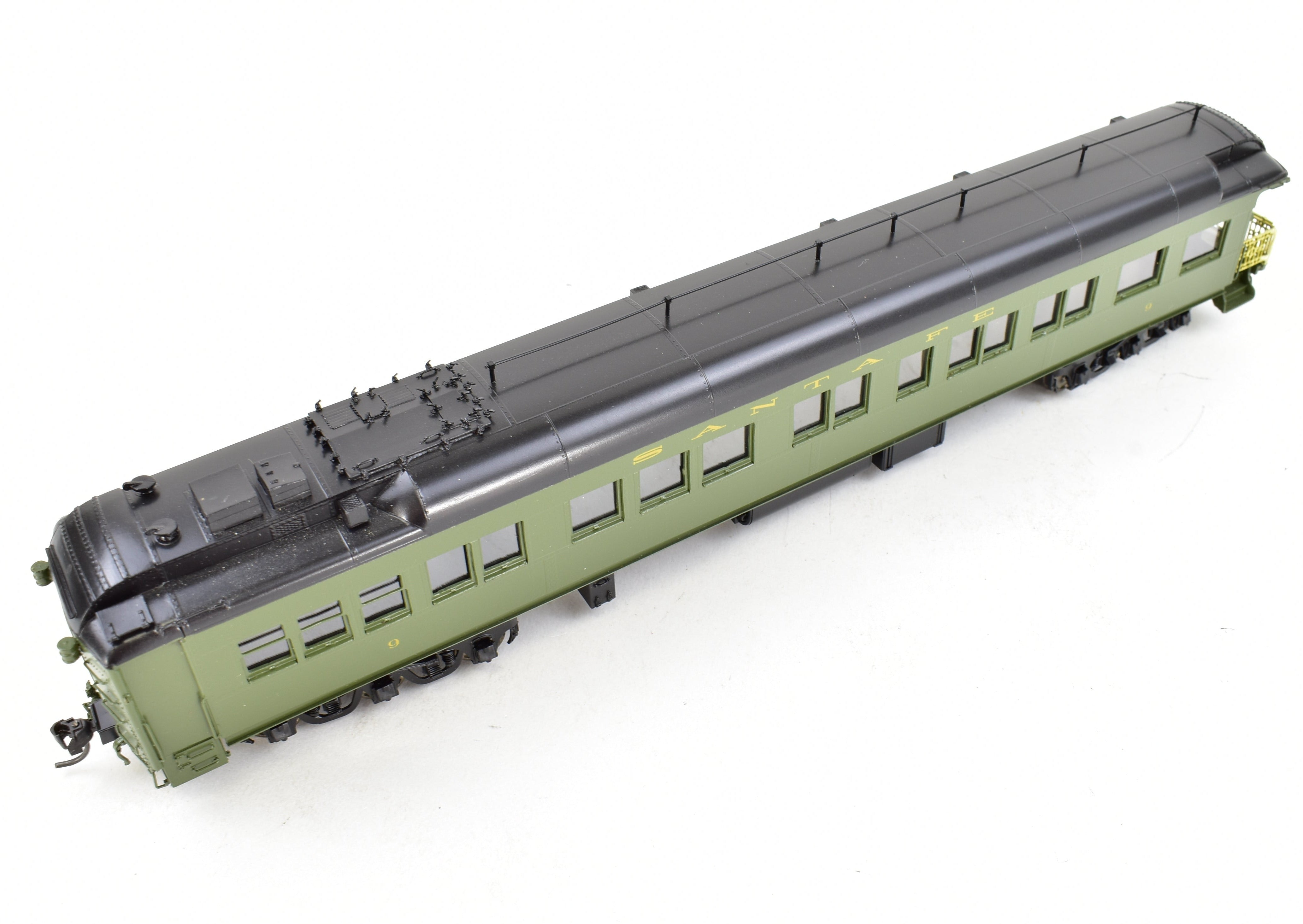 HO Scale Brass ATSF - Santa Fe Heavyweight Business Car #9 Factory Painted by Pecos River