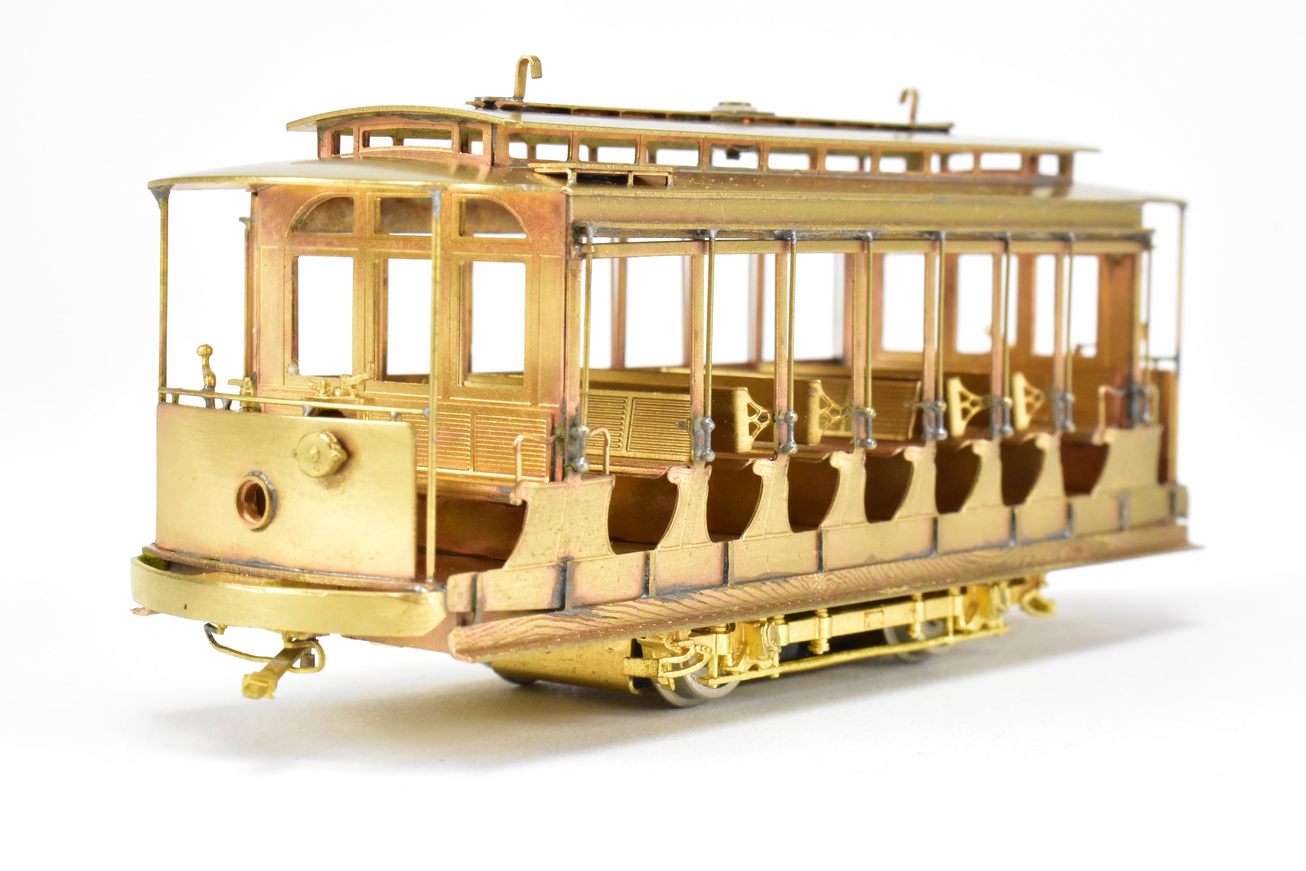 HO Scale Brass MTS Imports Various Roads Brill 10 Bench Open Trolley Model for Model Train Enthusiasts