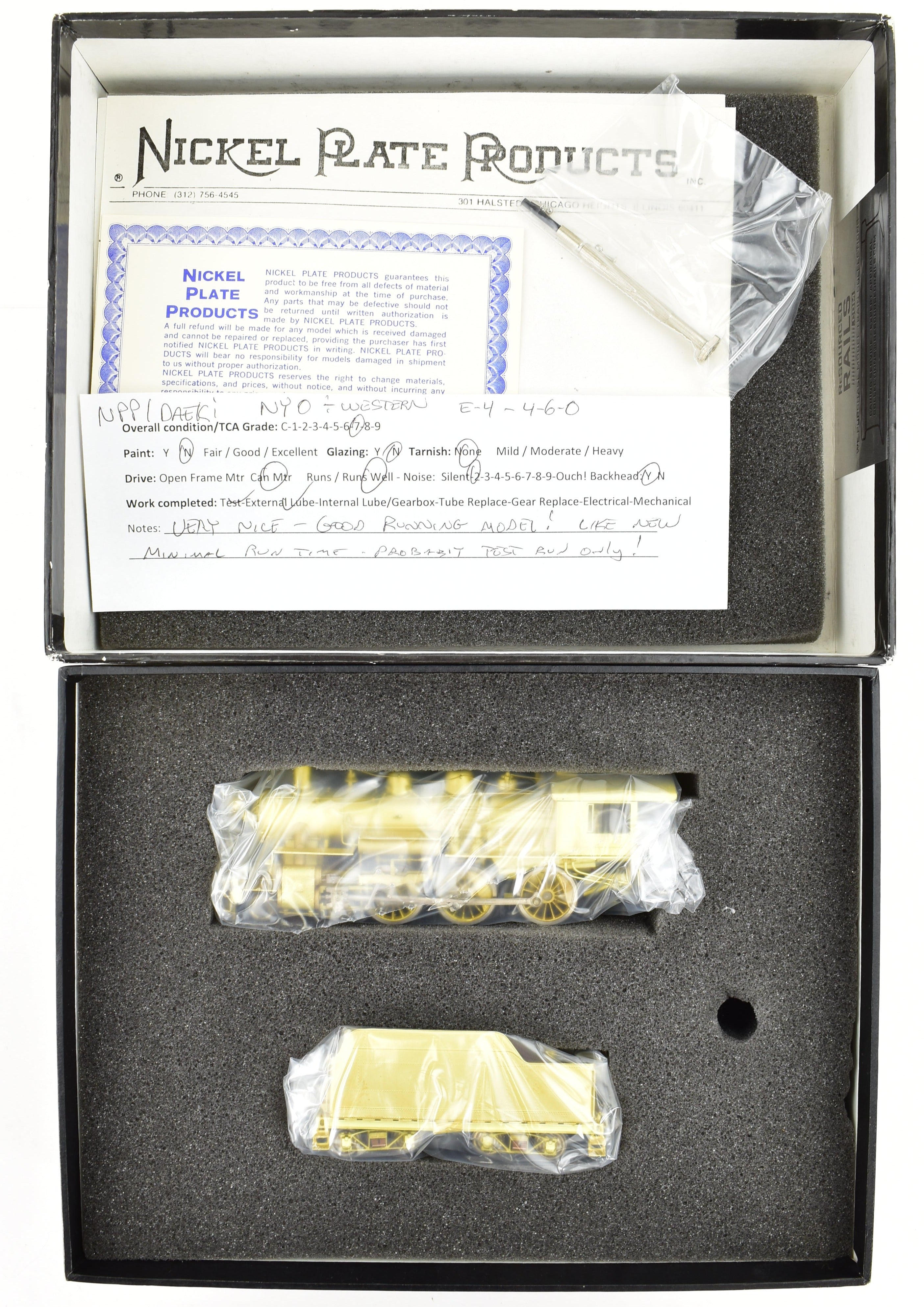 HO Scale Brass Nickel - Plated Steam Locomotive Model: New York Ontario & Western Class E 4 - 6 - 0 by Nickel Plate Products
