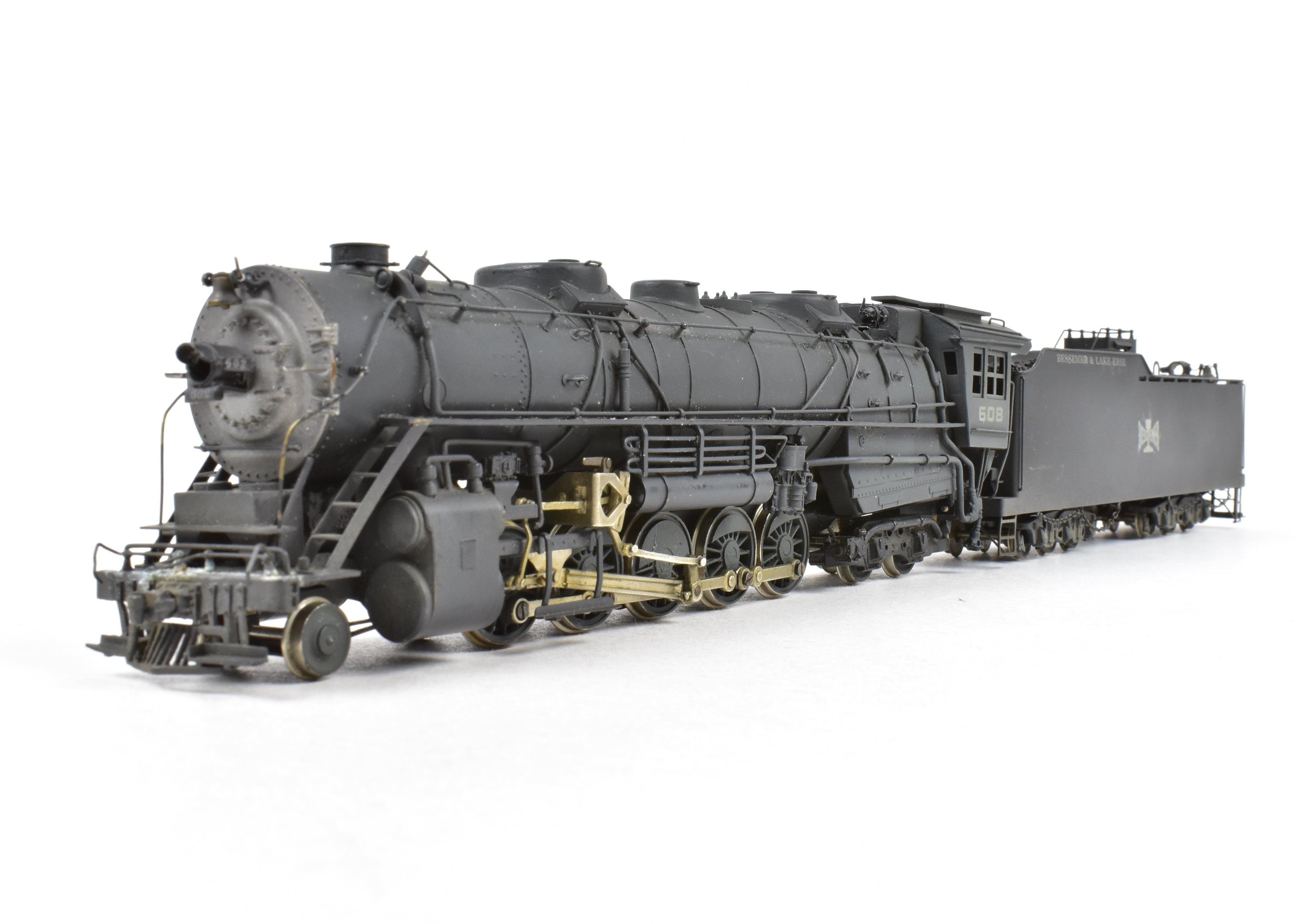 HO Scale Brass Nickel Plated Model Train - Bessemer & Lake Erie 2-10-4 FP No. 608 Reboxxed Version