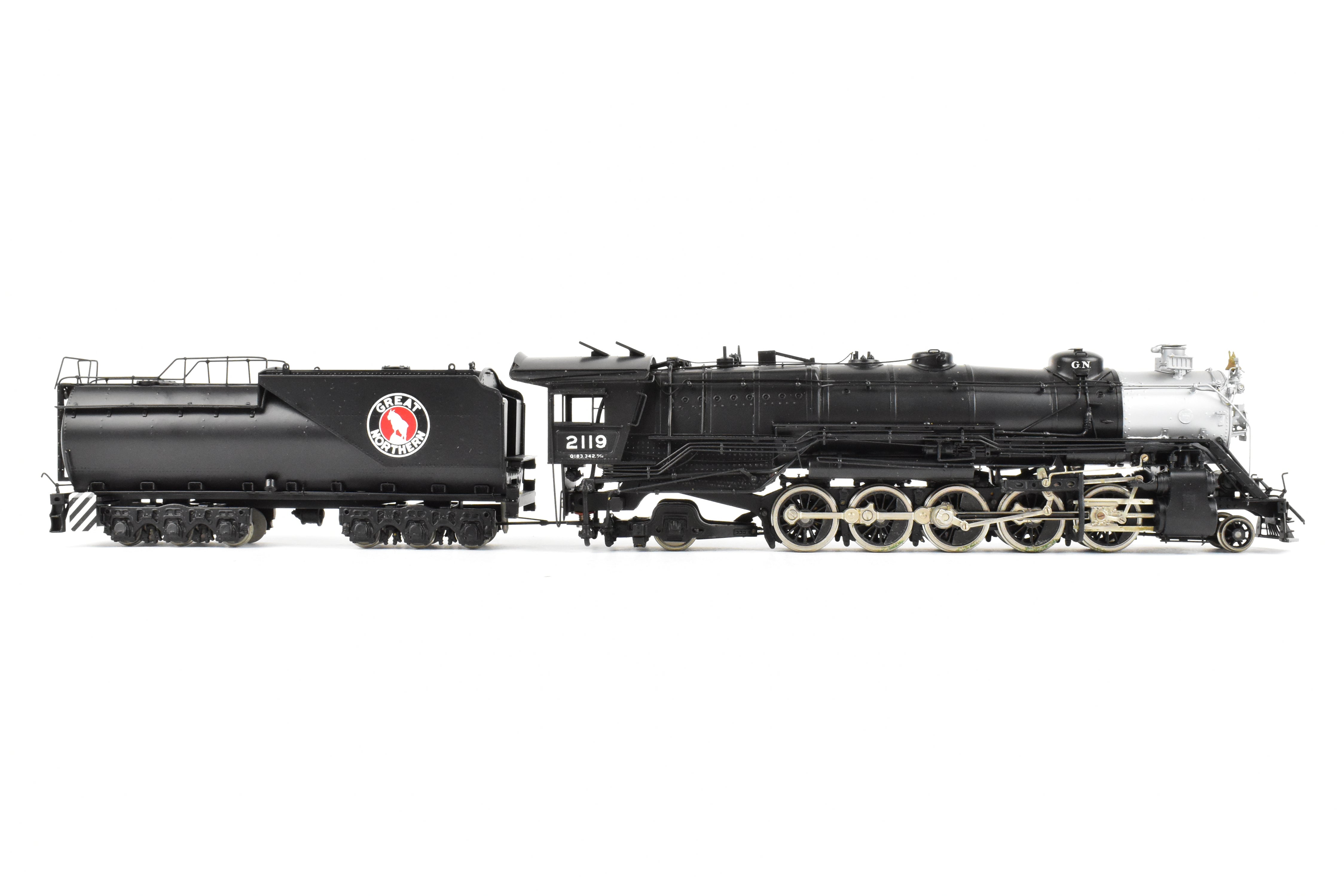 HO Scale Brass Model Train - PFM Tenshodo Great Northern 2-10-2 Class Q-1 Factory Painted Crown Model #2119