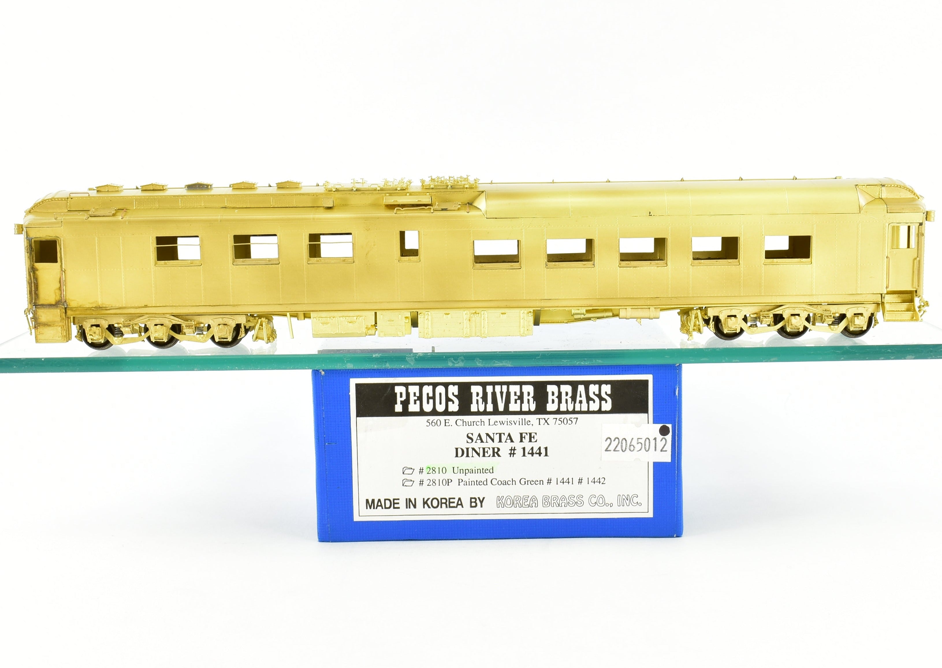 HO Scale Brass Model of Pecos River Brass ATSF - Santa Fe Heavyweight Diner #1441 for Model Train Enthusiasts