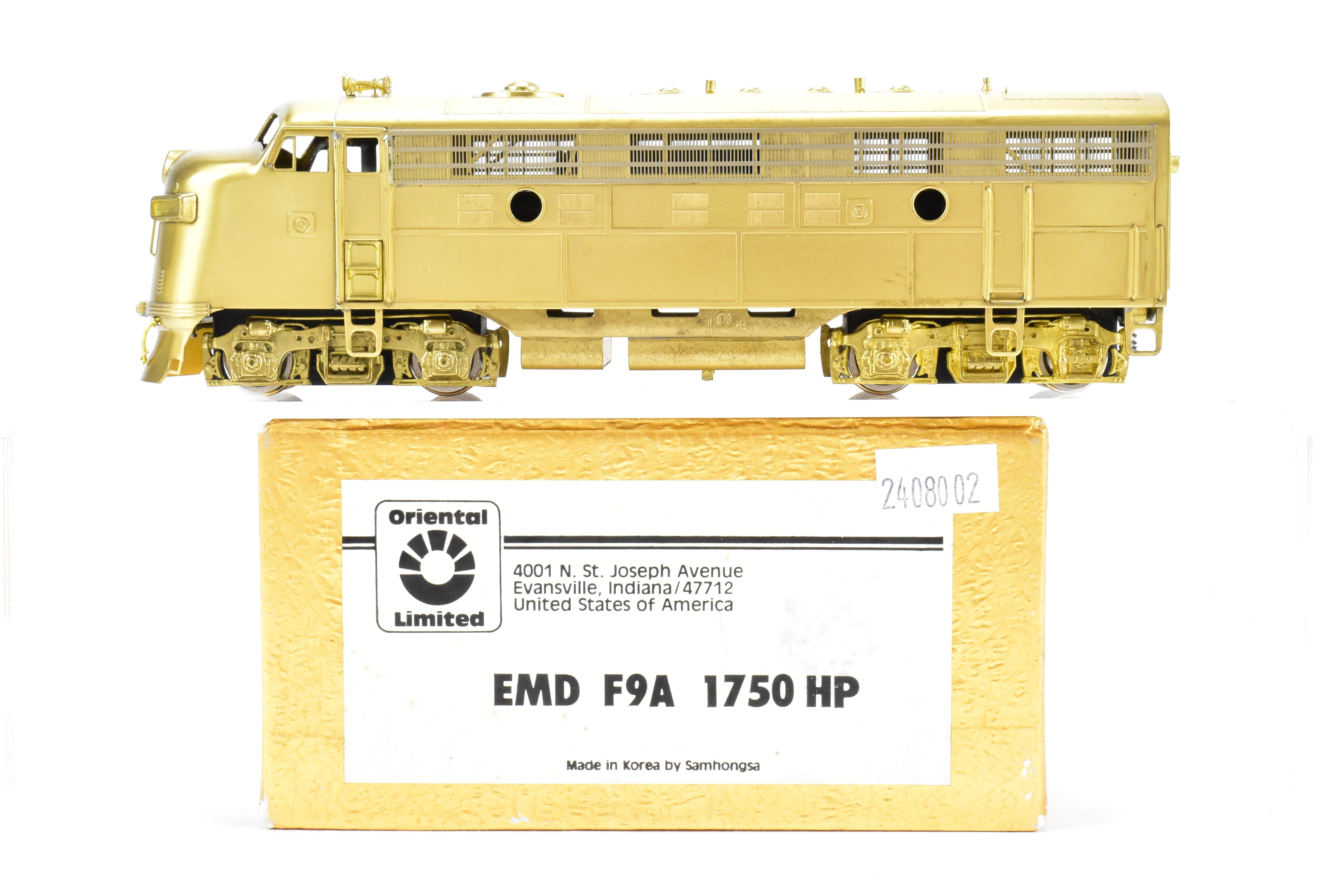 HO Scale Brass Model of Oriental Limited's Various Roads EMD F9A Locomotive with 1750 Horsepower