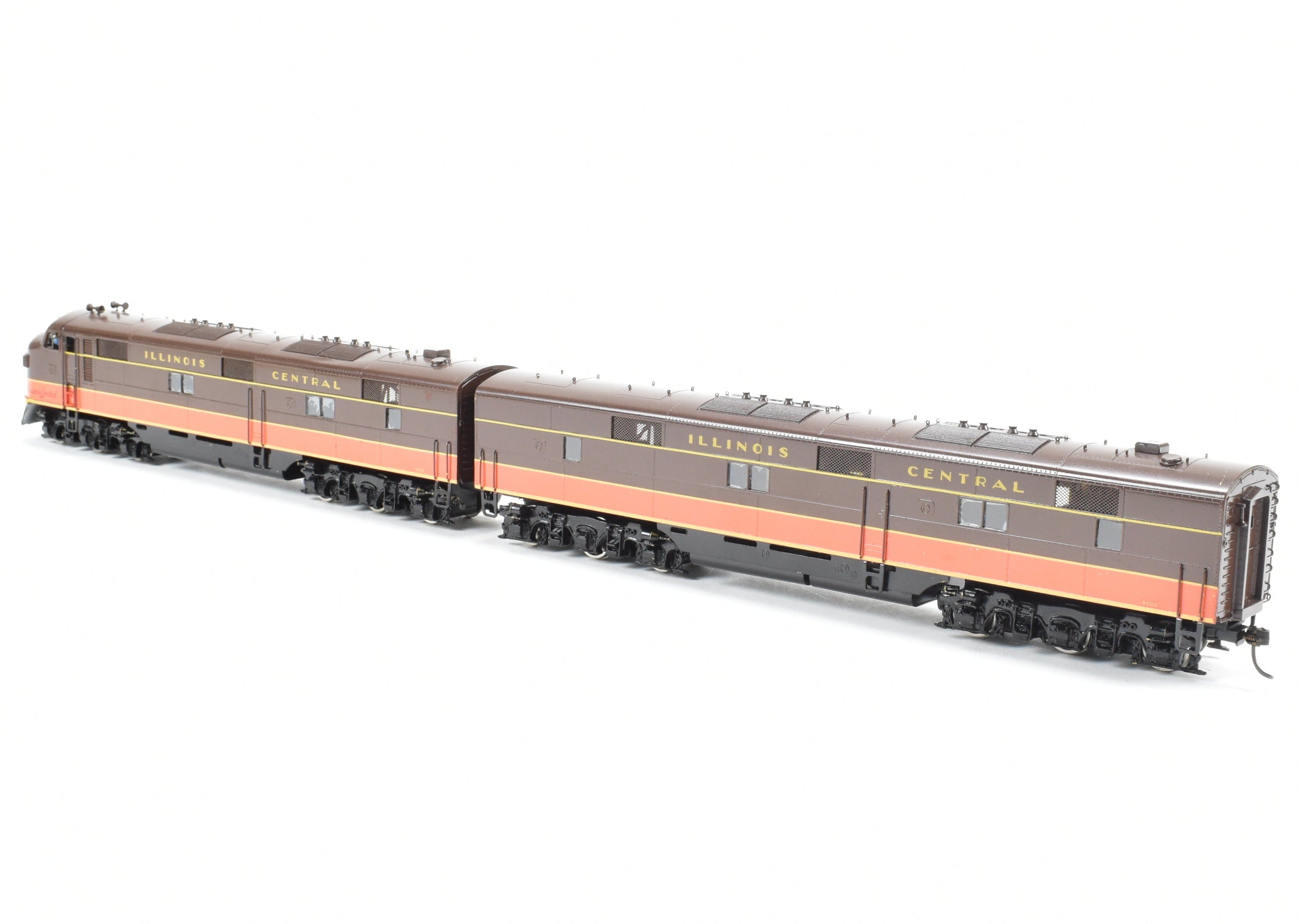 HO Brass Oriental Limited Illinois Central E7A/B Set with Large Number Boards