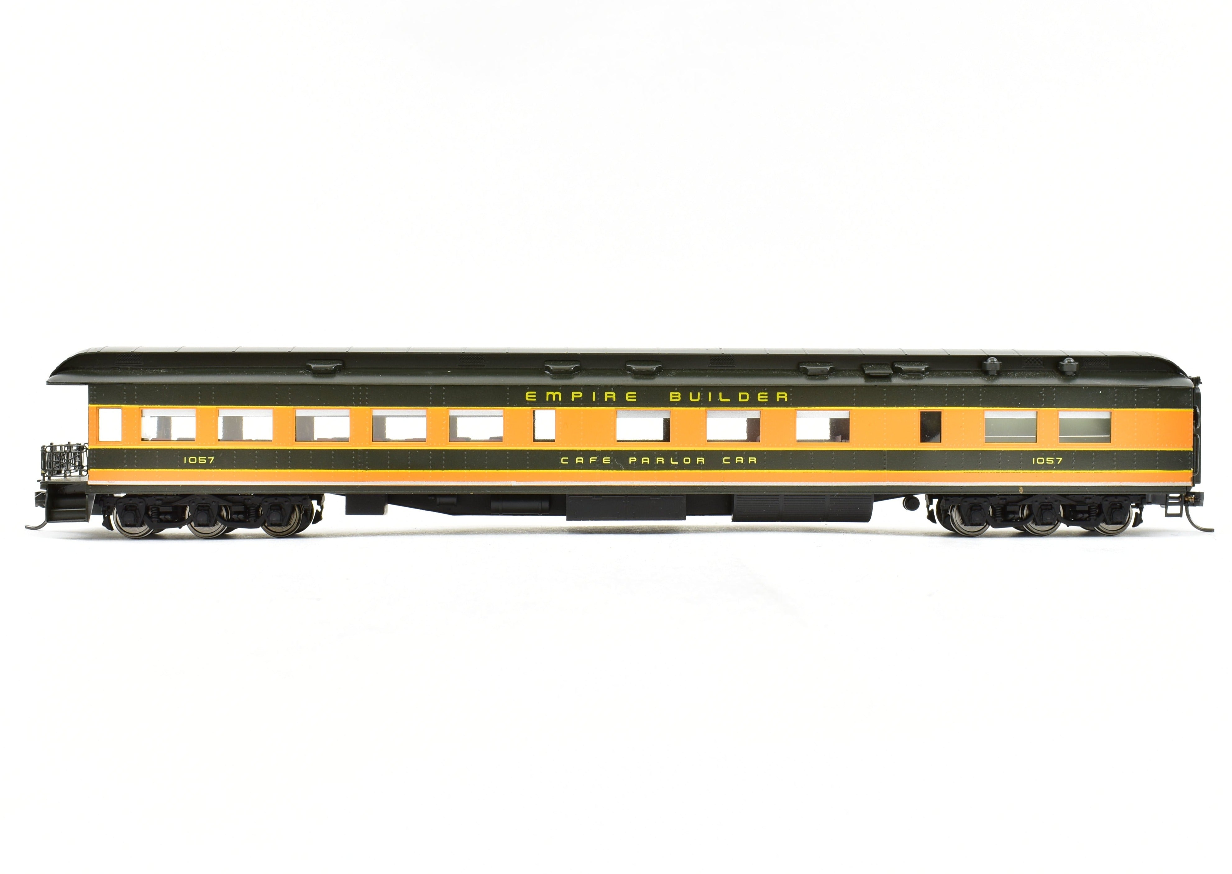 HO Scale Custom - Painted Brass Lambert Great Northern Cafe Lounge Observation Model with Interior Details