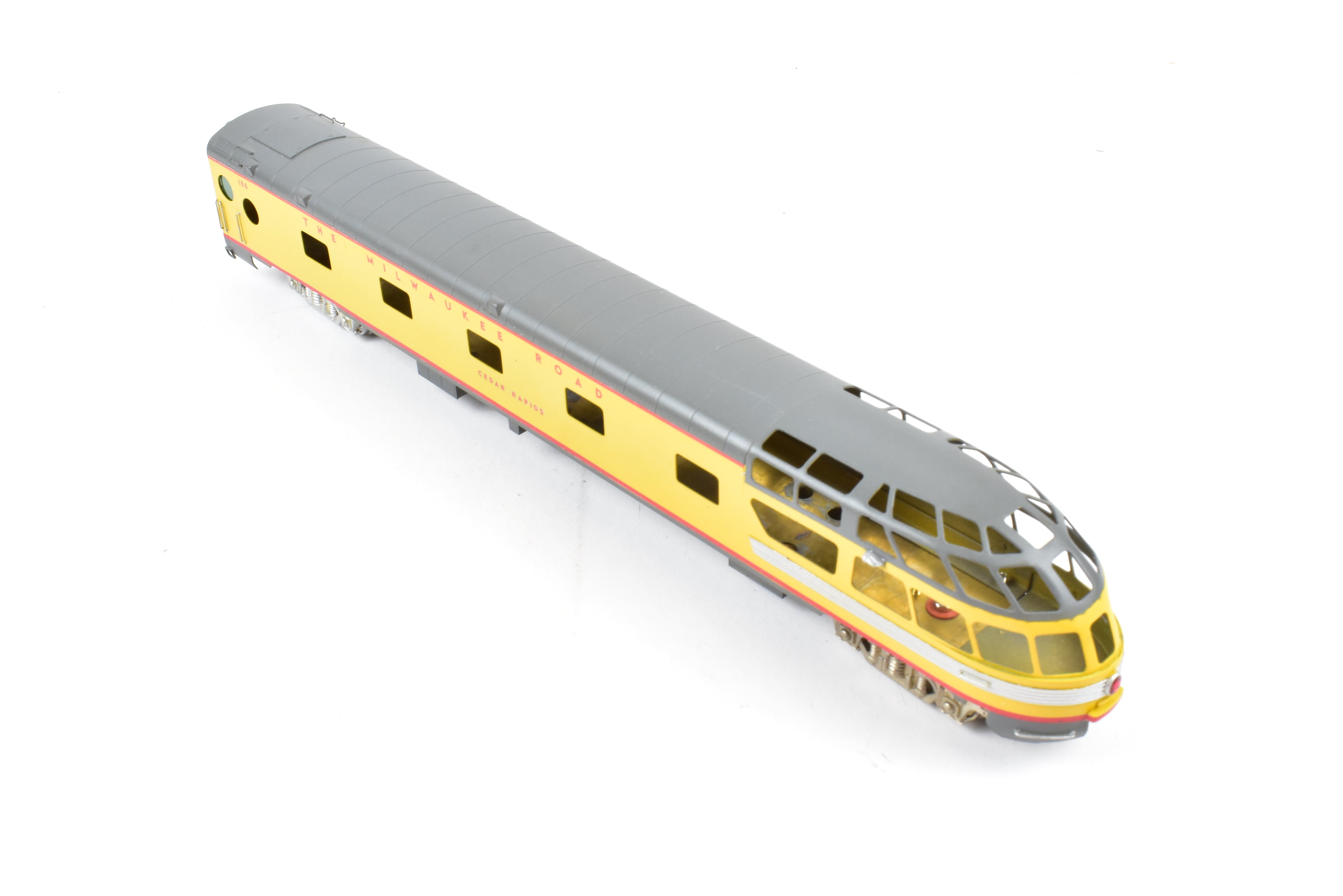 HO Scale Brass Soho Milwaukee Road Creek Series Custom Painted Sleeper - Observation Model Train Car for Cedar Rapids