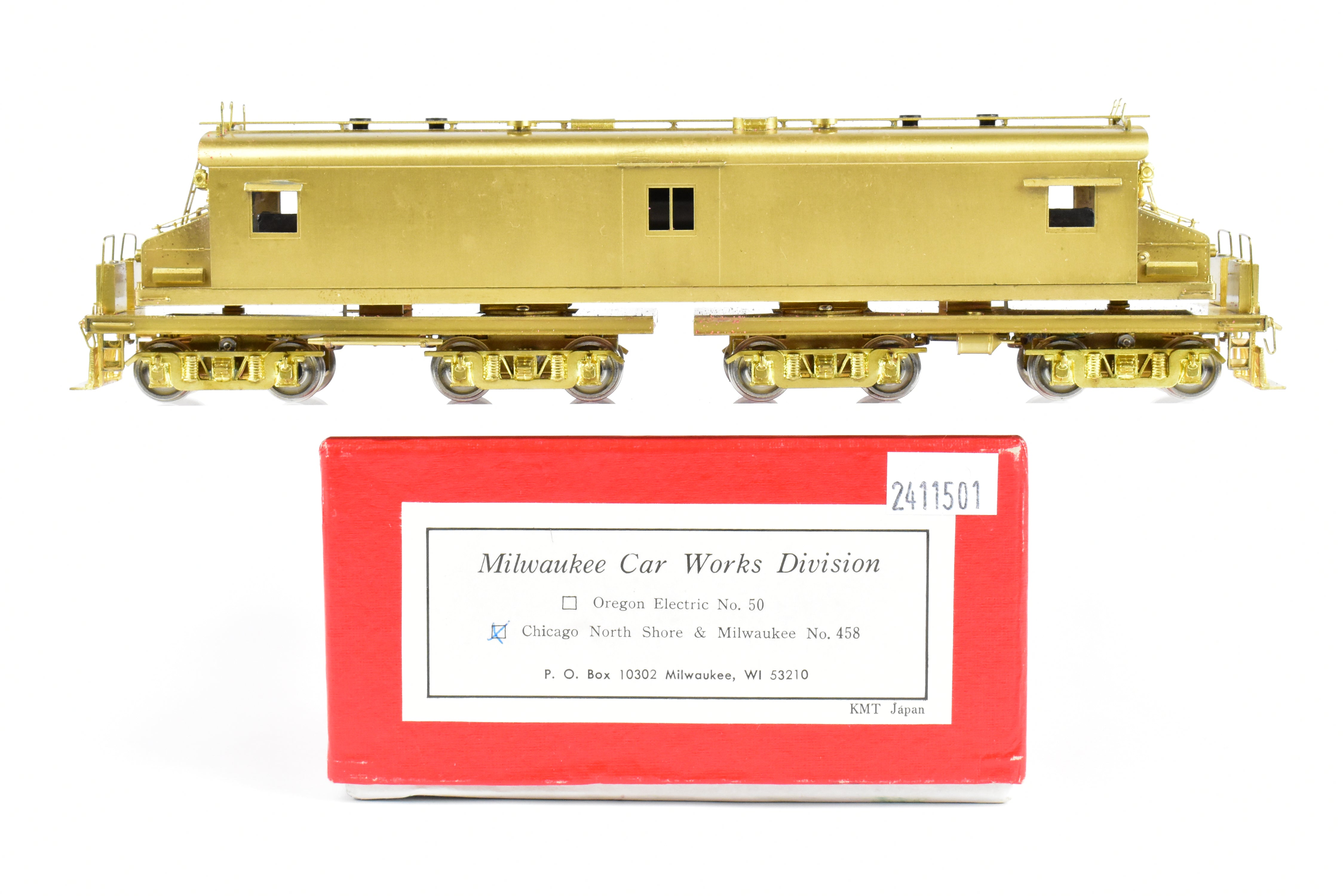 HO Brass Milwaukee Car Works CNS&M North Shore Line 4-Truck Electric Freight Motor #458