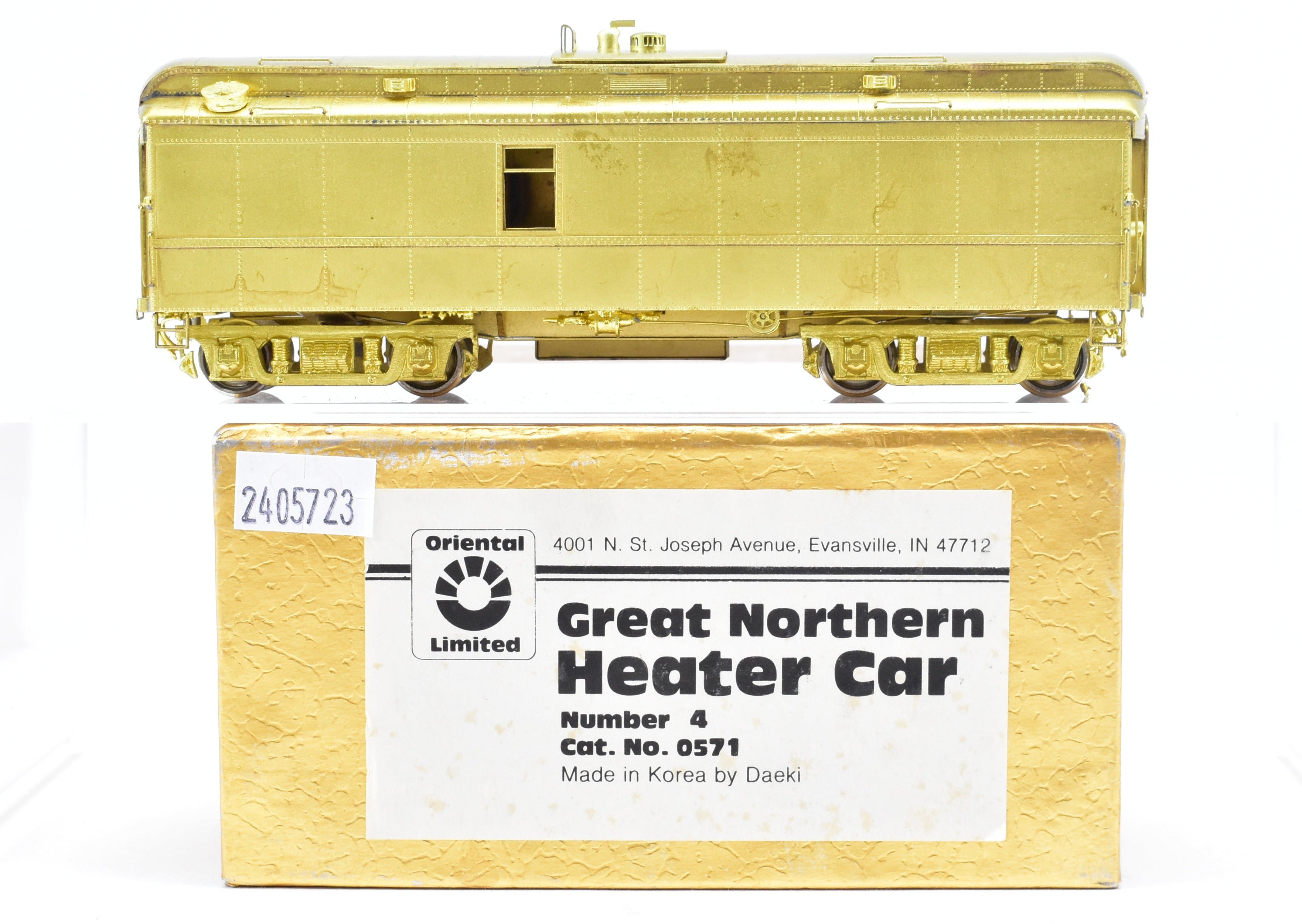 HO Brass Oriental Limited Great Northern Heater Car No. 4 - 1986 Imported Model
