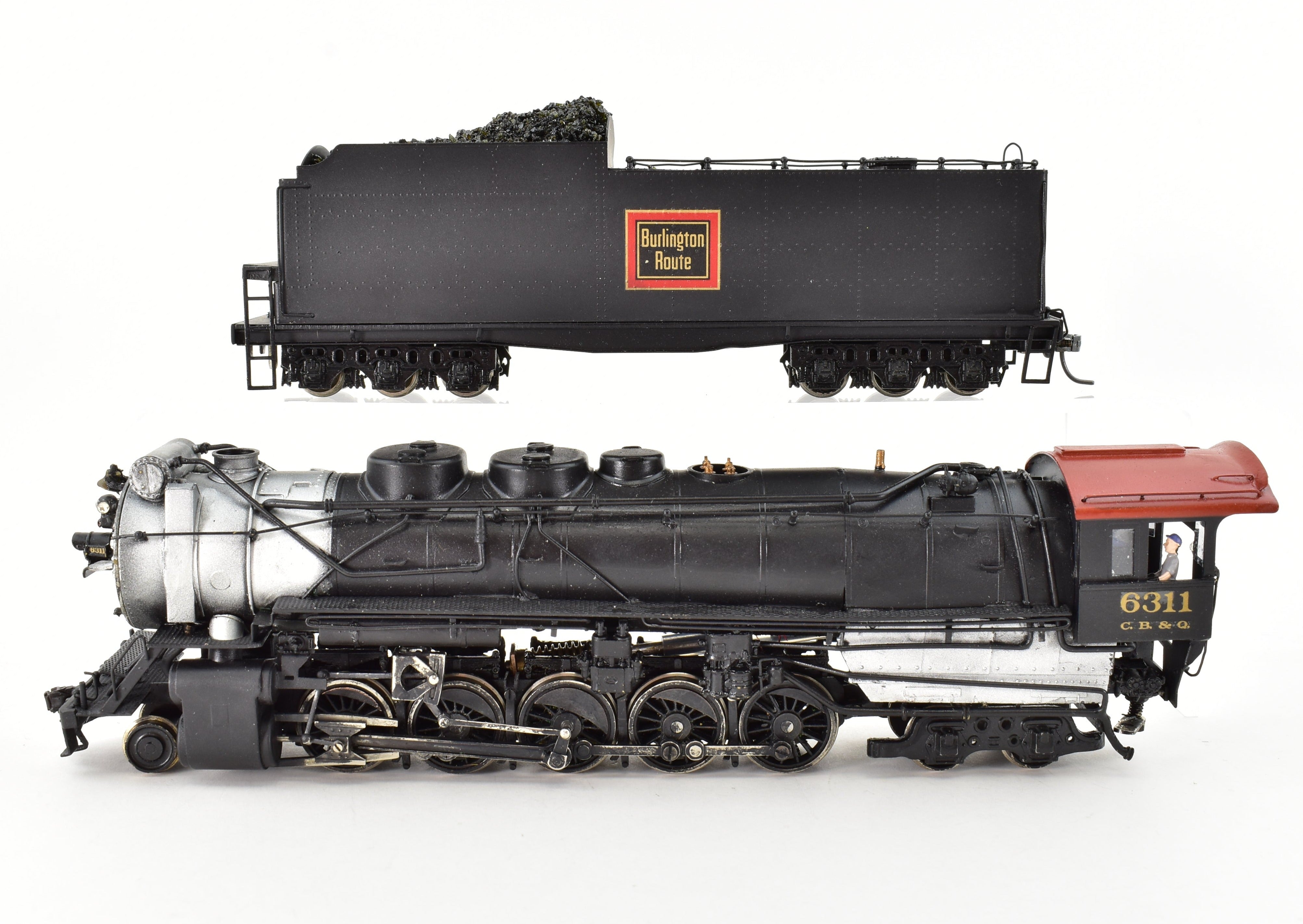HO Scale Brass Nickel - Plated NPP CB&Q Burlington Route 2 - 10 - 4 Class M - 4 Custom Painted Locomotive